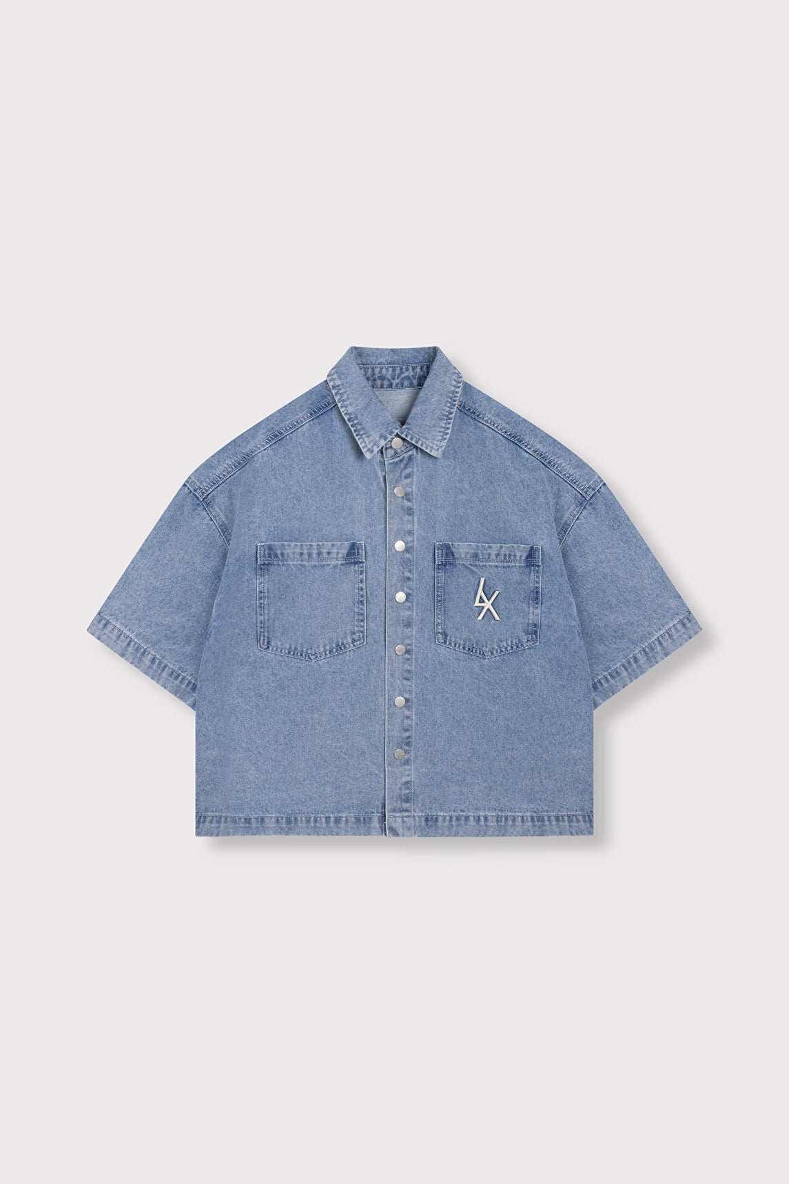 Alix The Label Denim Shortsleeve Bluse