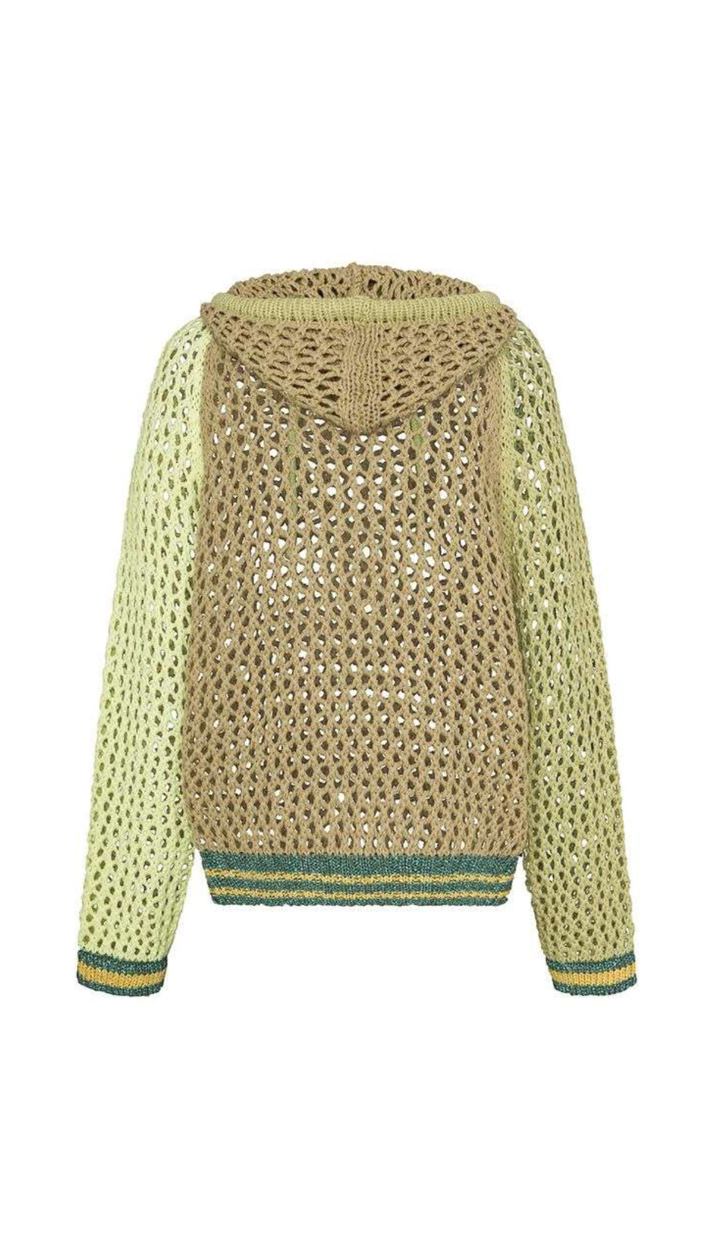Liv Bergen Hoodie Crochet tricolor oliv