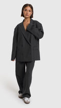 Alix The Label Big Stripe Oversized Blazer Grau
