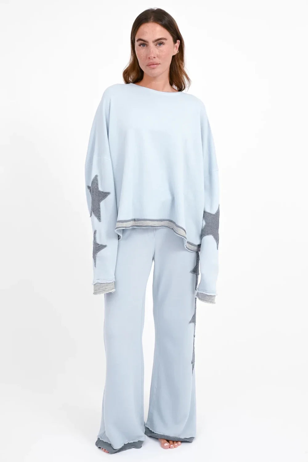 Love Joy Victory Sweatshirt Hopewell Sternen Patches ice Blue