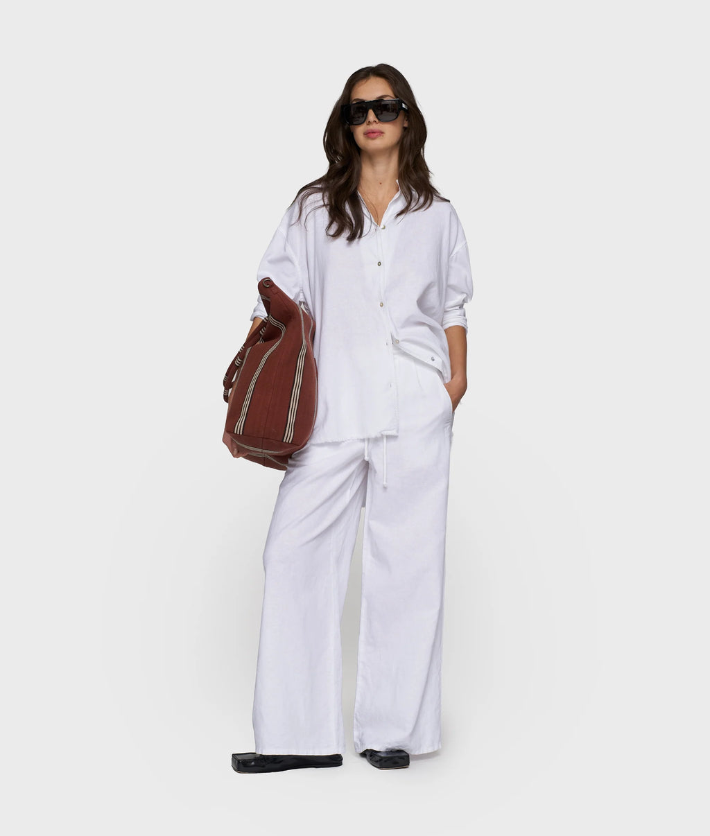 10 Days Cotton Linen Bluse weiß