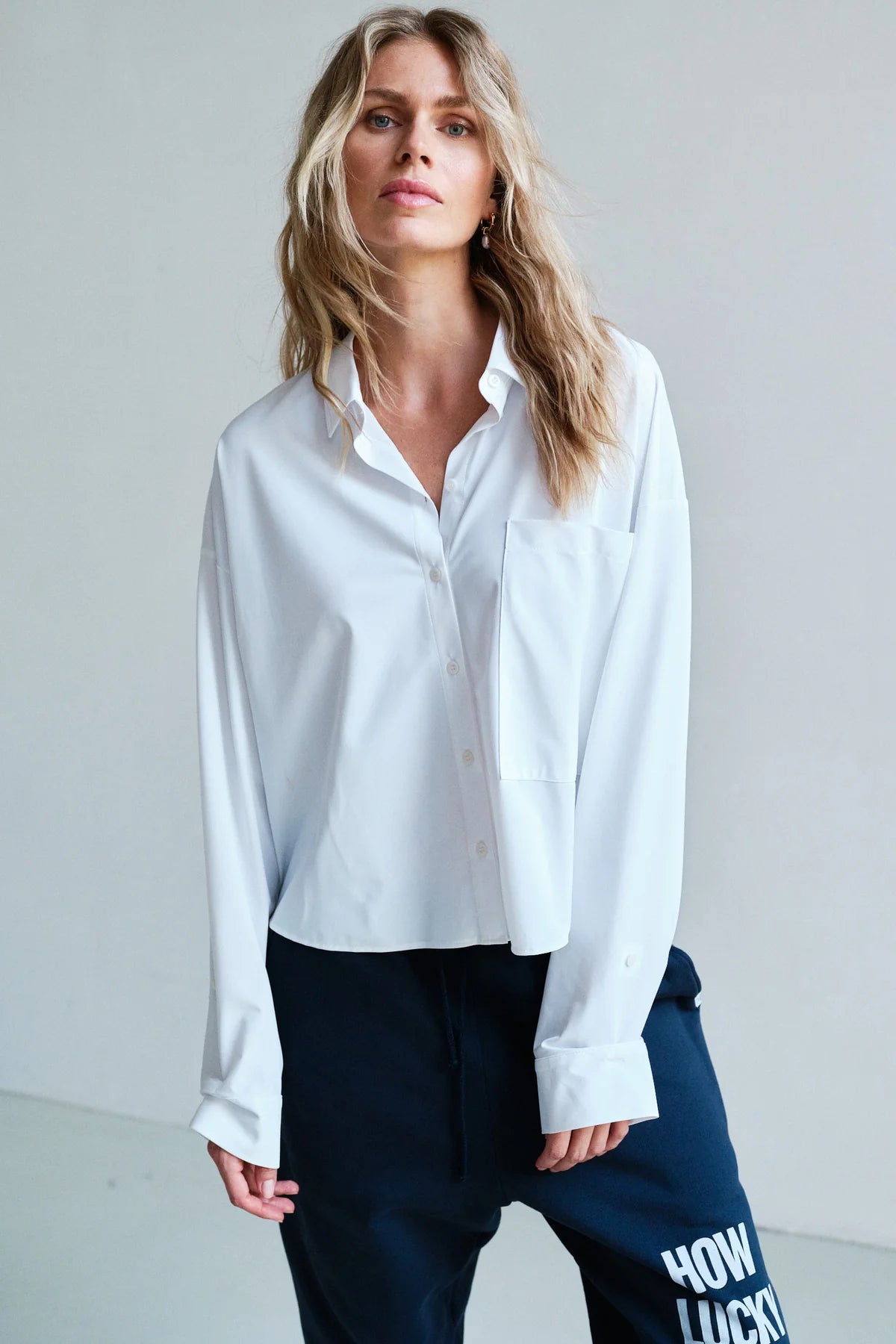 Penn&ink Bluse Oxford hellblau (W26N1795LTD)