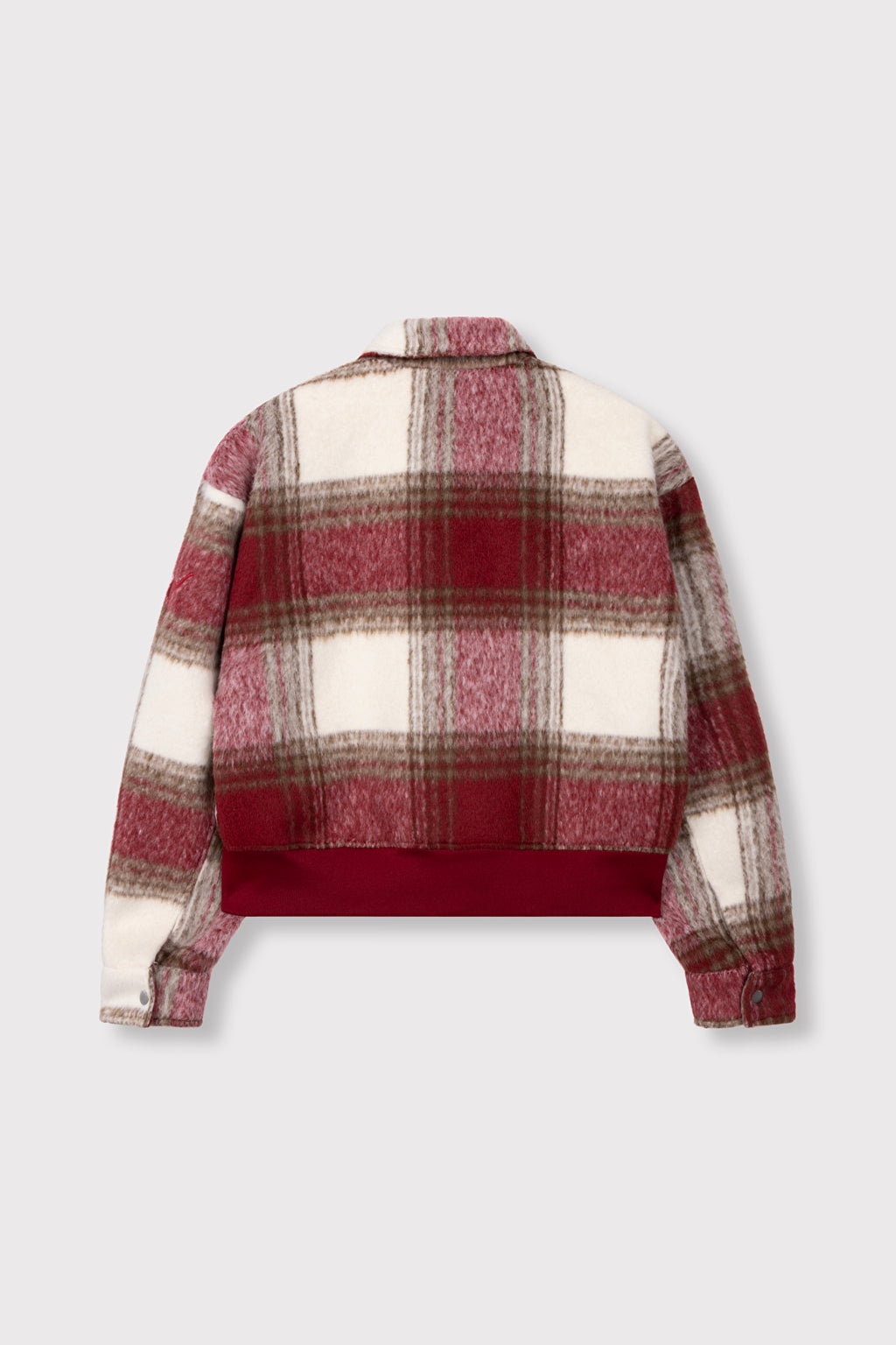 Alix The Label Hairy Check Jacke rot weiß kariert