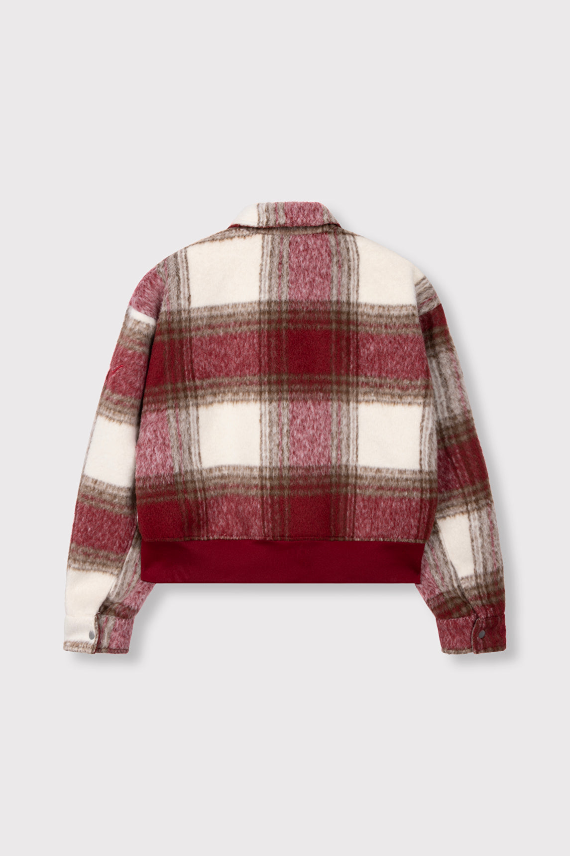 Alix The Label Hairy Check Jacke rot weiß kariert