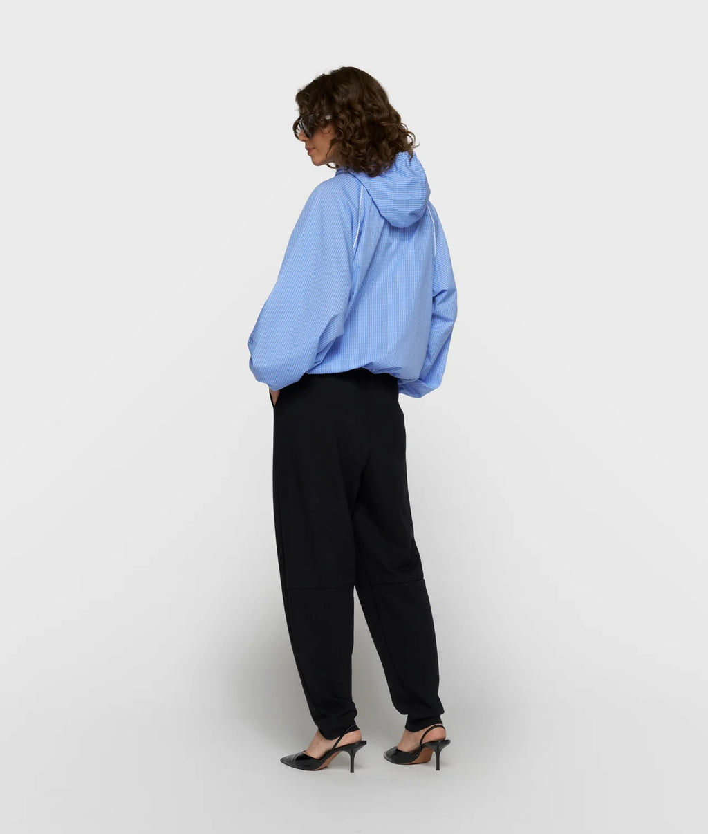10 Days Karierte Kapuzenjacke hellblau