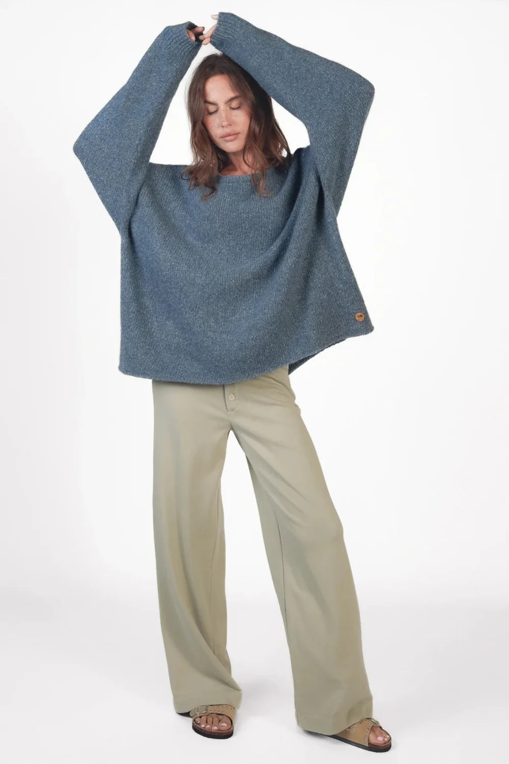 Love Joy Victory Kaschmir Pullover Amory shibori graublau