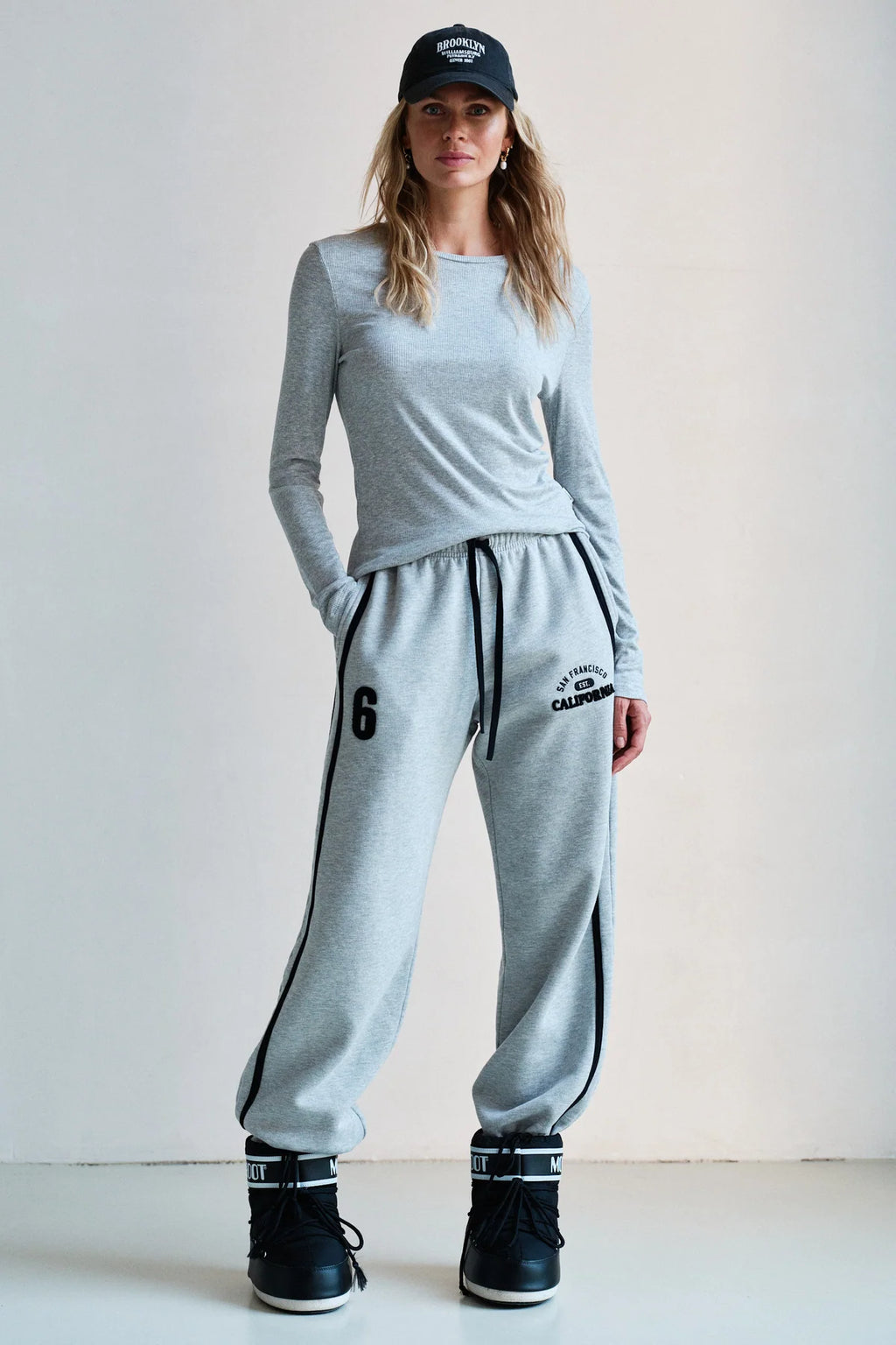 Penn&ink Joggpant Hose grau Melange Schwarz  (W26F1991LTD)