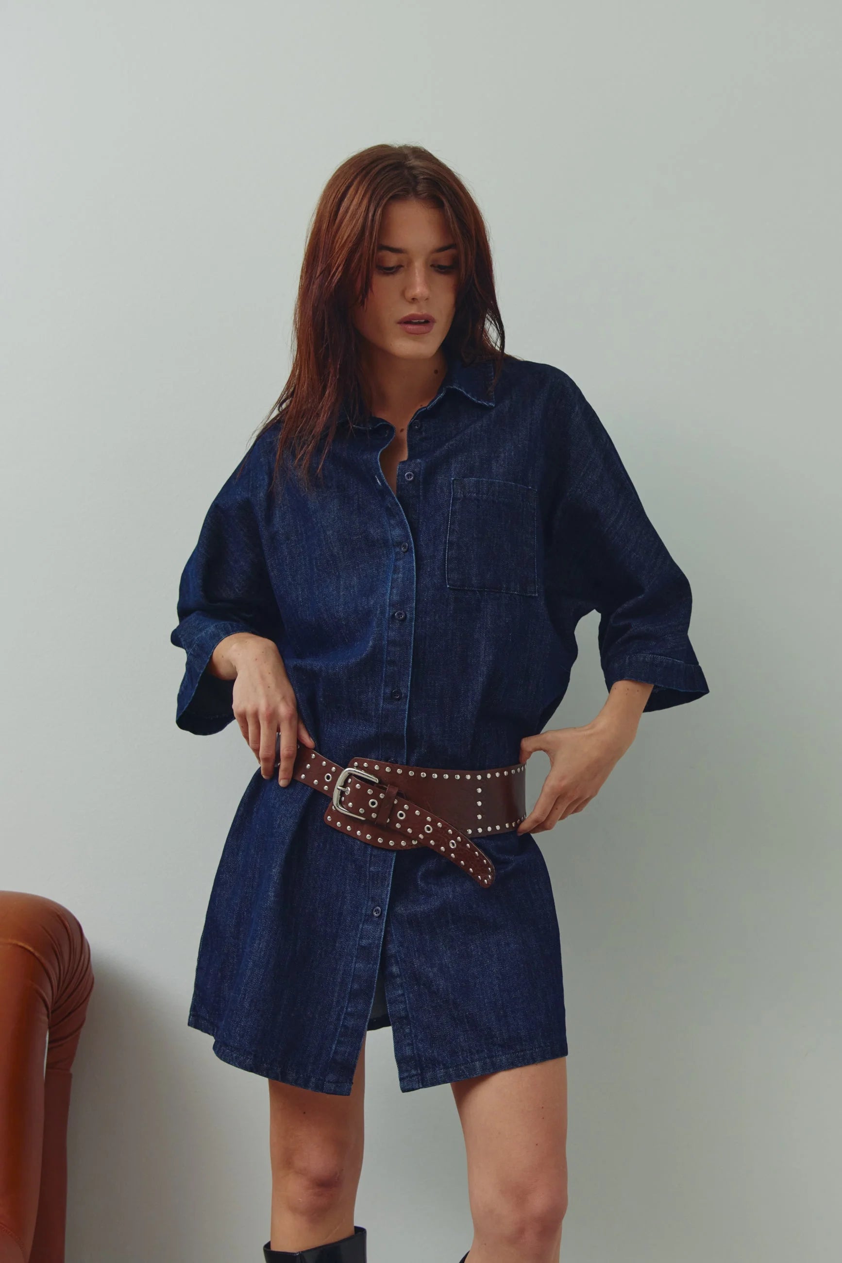 Noella N Leolani Denim Kleid blau