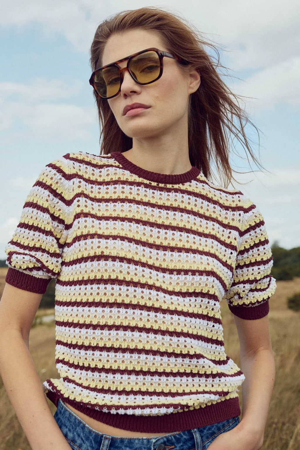 Noella N-Maylin Knit Dinah Brown Stripe
