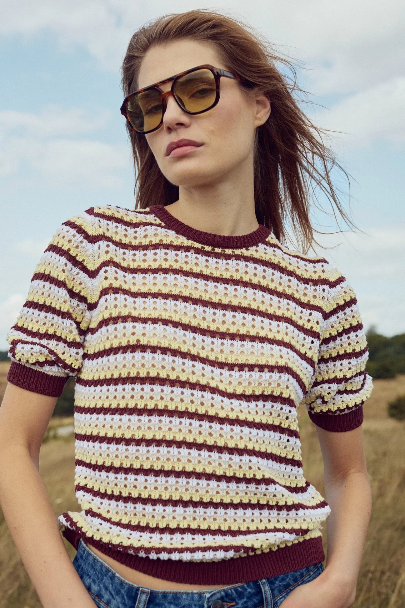 Noella N-Maylin Knit Dinah Brown Stripe