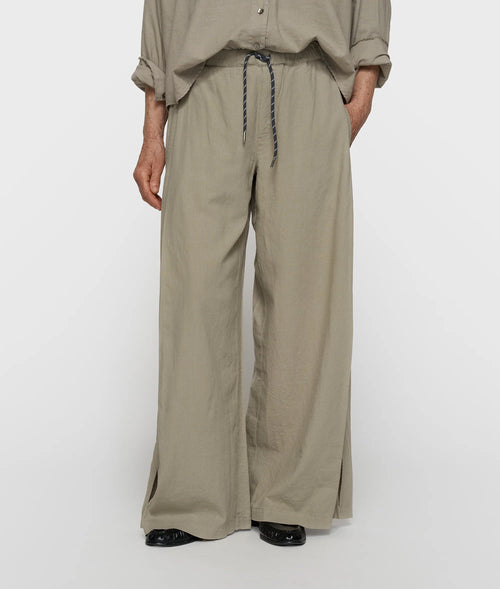 10 Days Cotton Linen Pants Slit Farbe Fog