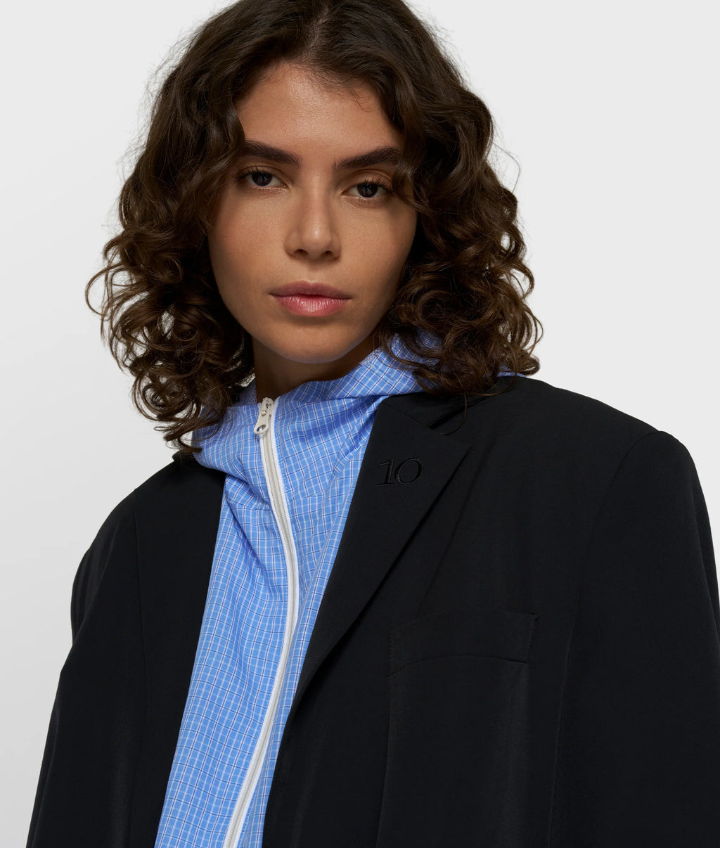 10 Days Travel Blazer mit doppeltem Ärmelaufschlag schwarz