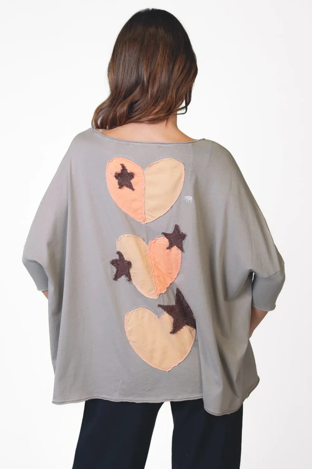 Love Joy Victory Oversized T-Shirt Papu mit Rückenapplikation