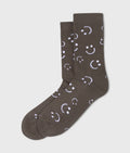 10 Days Lange Socken mit Smiley Print Braun grau