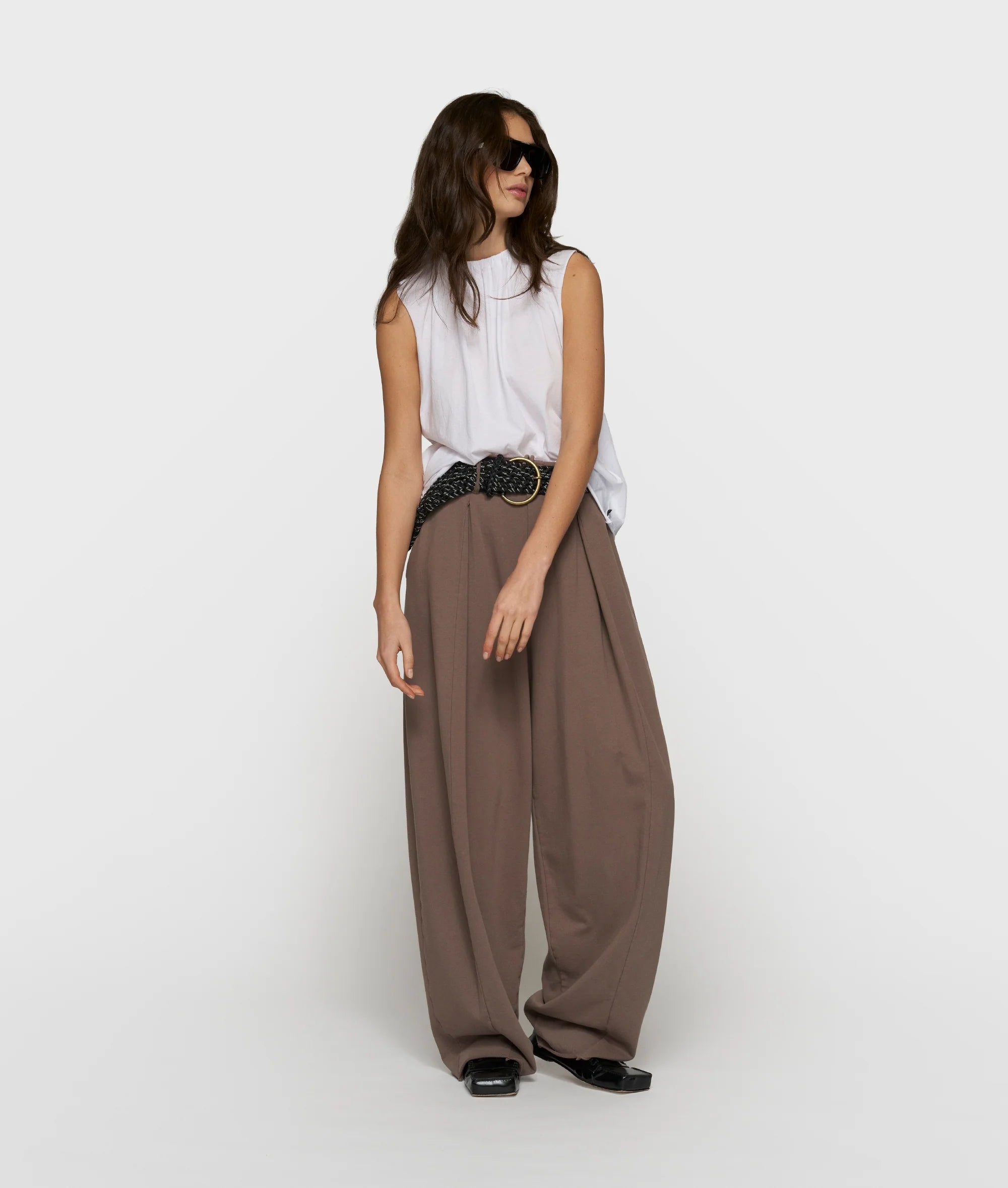 10 Days Pleated Top Jersey Moonrock oder weiß