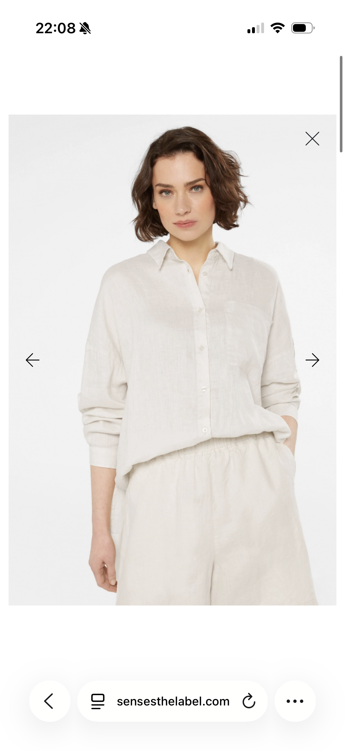Senses The Label Oversized Leinenbluse Sandfarben