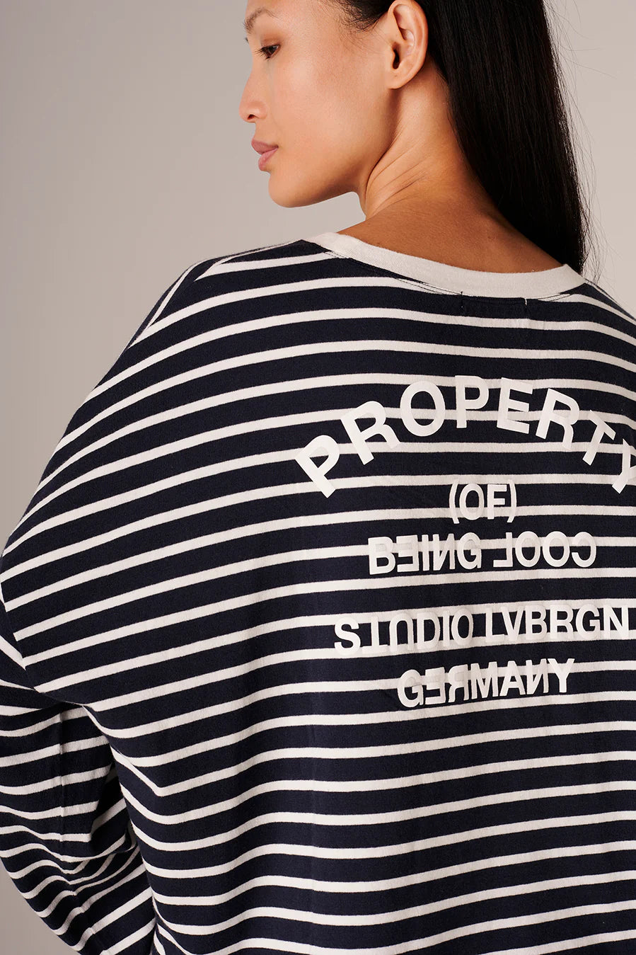 Liv Bergen Sweater Stripe in Marino ( Dunkelblau)