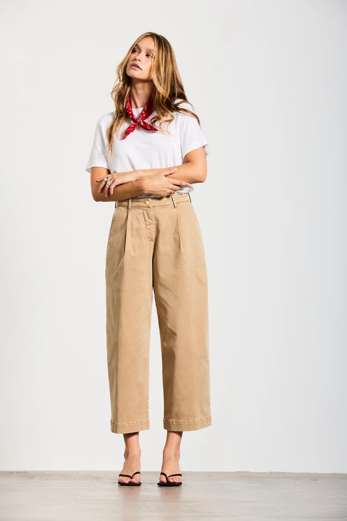 Goldgarn Denim BLUMENAU Culotte Wideleg Beige