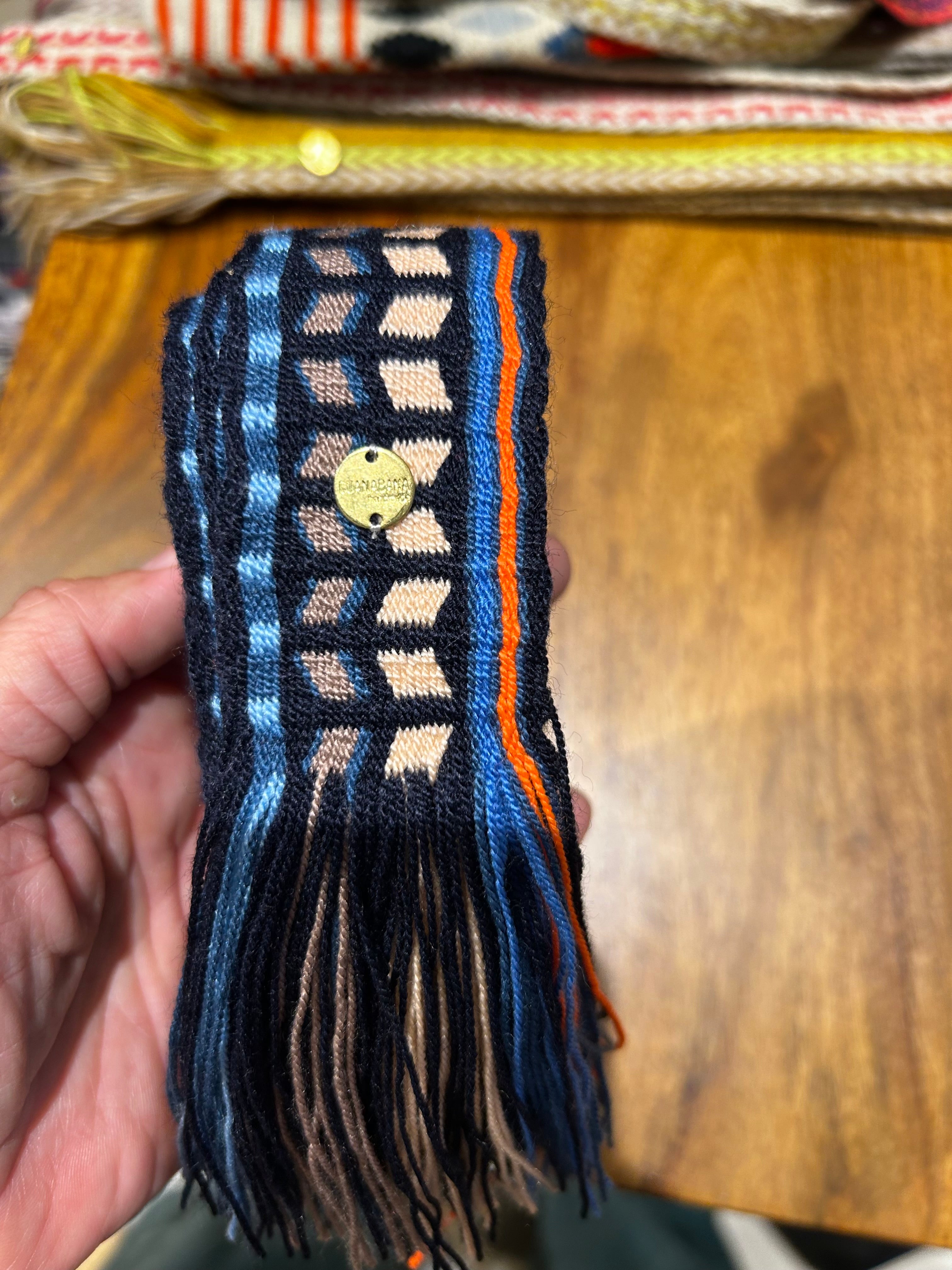 Guanabana Gürtel zum Knoten (breit) Blau cremefarben beige orange