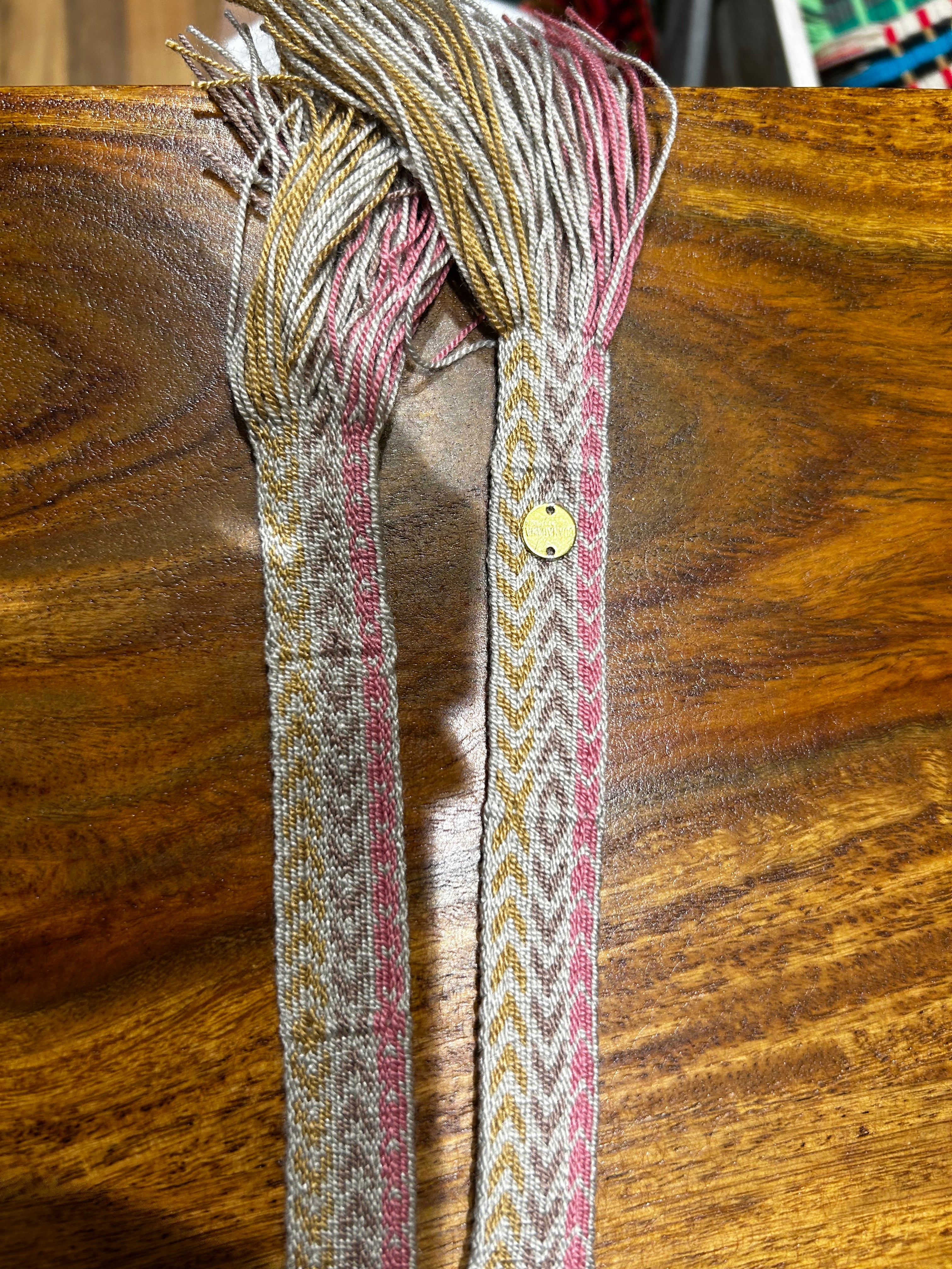 Guanabana Gürtel zum Knoten ( Schmal) rosa ockerfarben