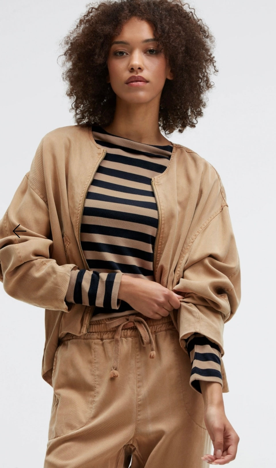 Senses The Label Gestreiftes Longsleeve TI:VOLI mit Mockkragen Blue Navy