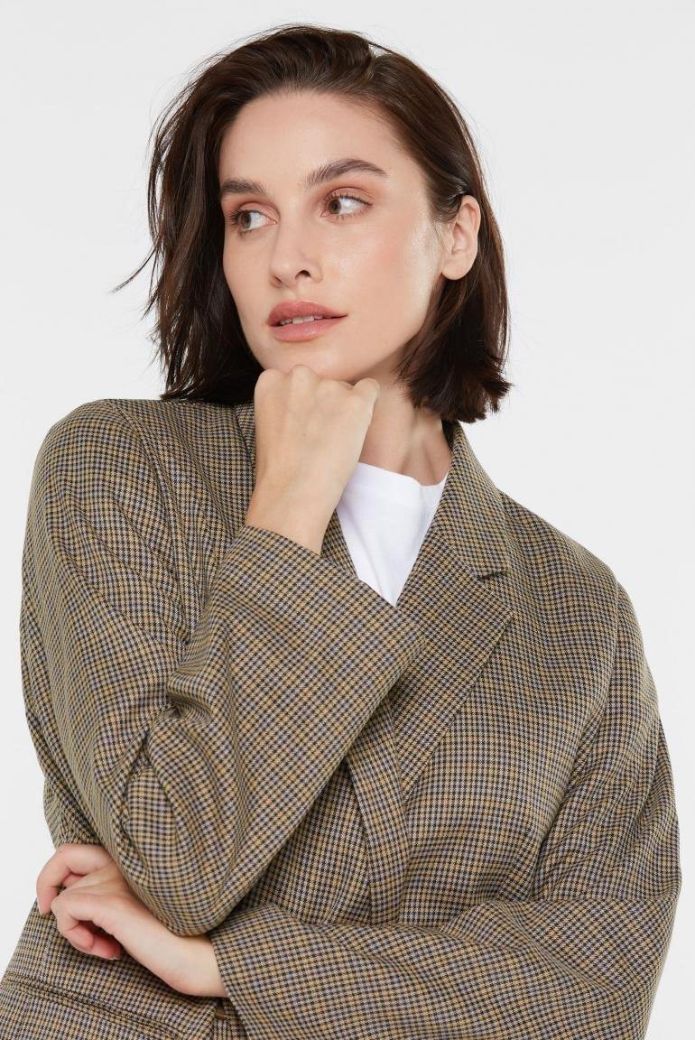 SENSES The Label Blazer FLO:RENCE mit Karo Muster und oversized Silhouette