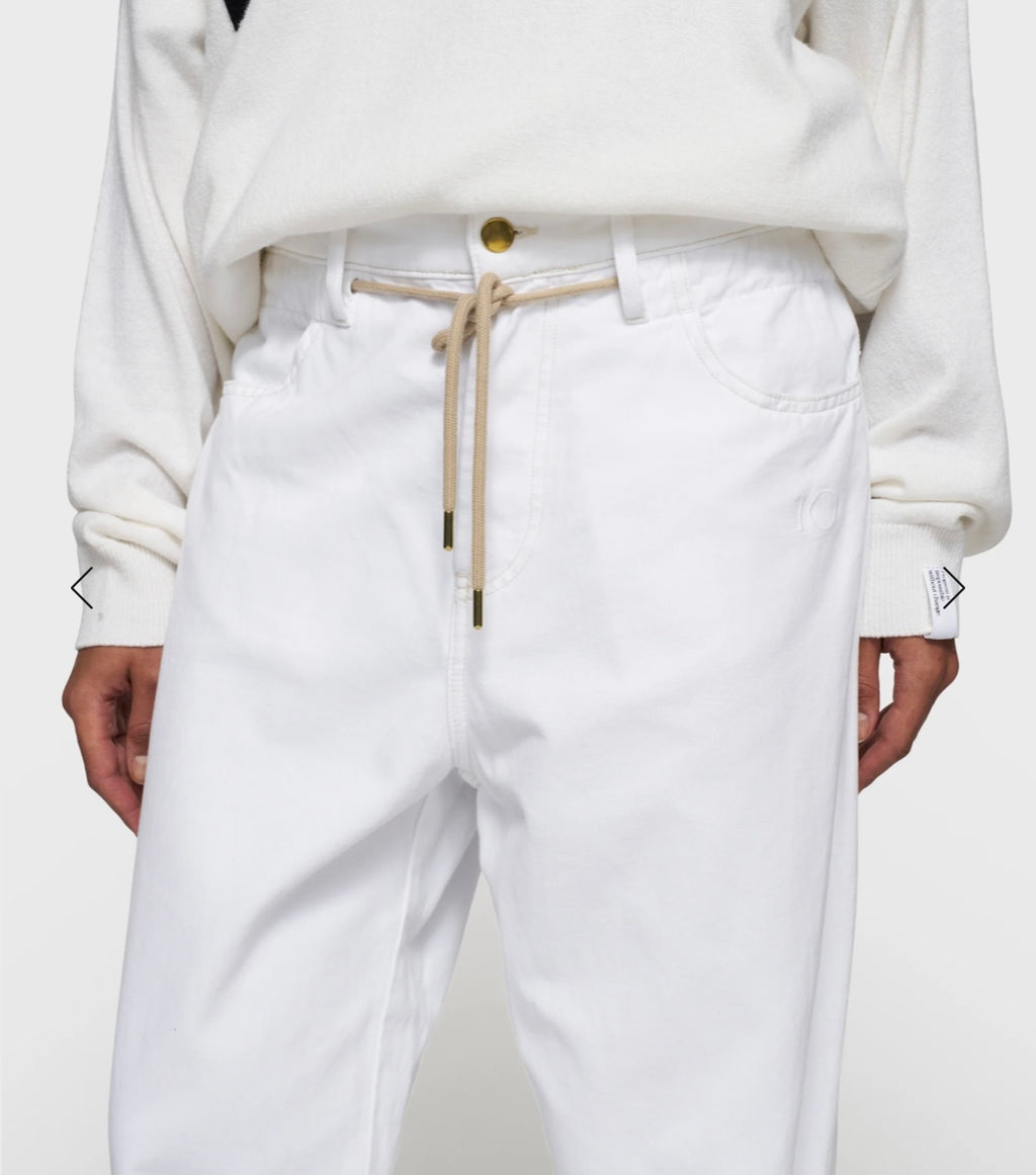 10 DAYS Straight Leg Pants Twill weiß