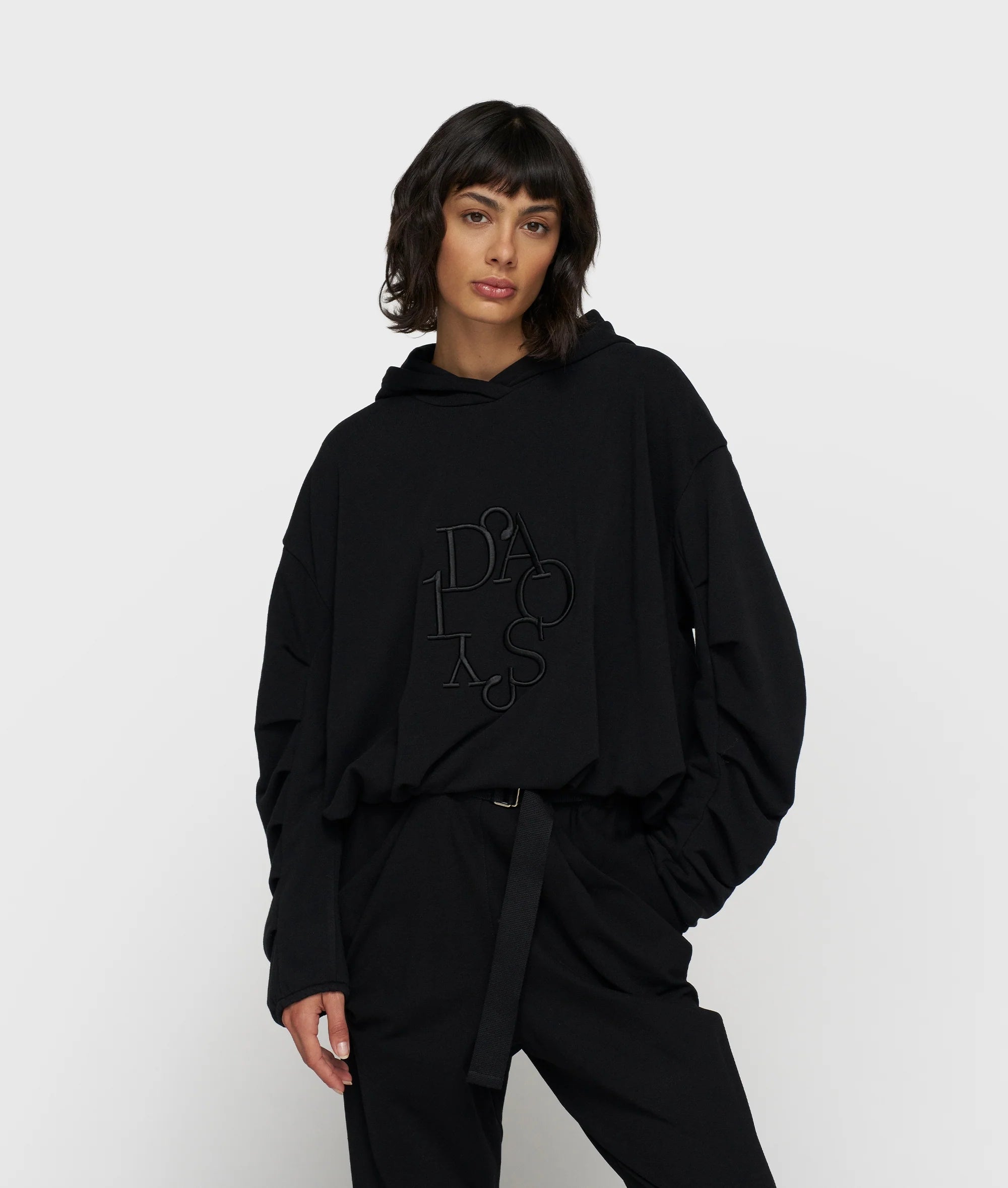10 DAYS Pleated Balloon Hoodie schwarz