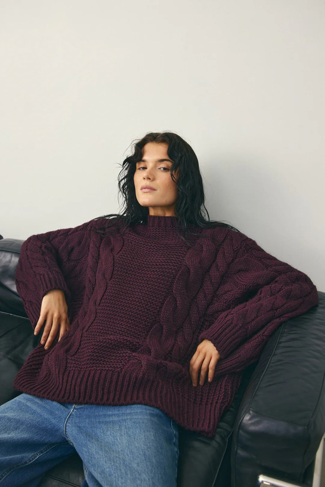 Noella Lisbeth Knit Pullover Burgundy