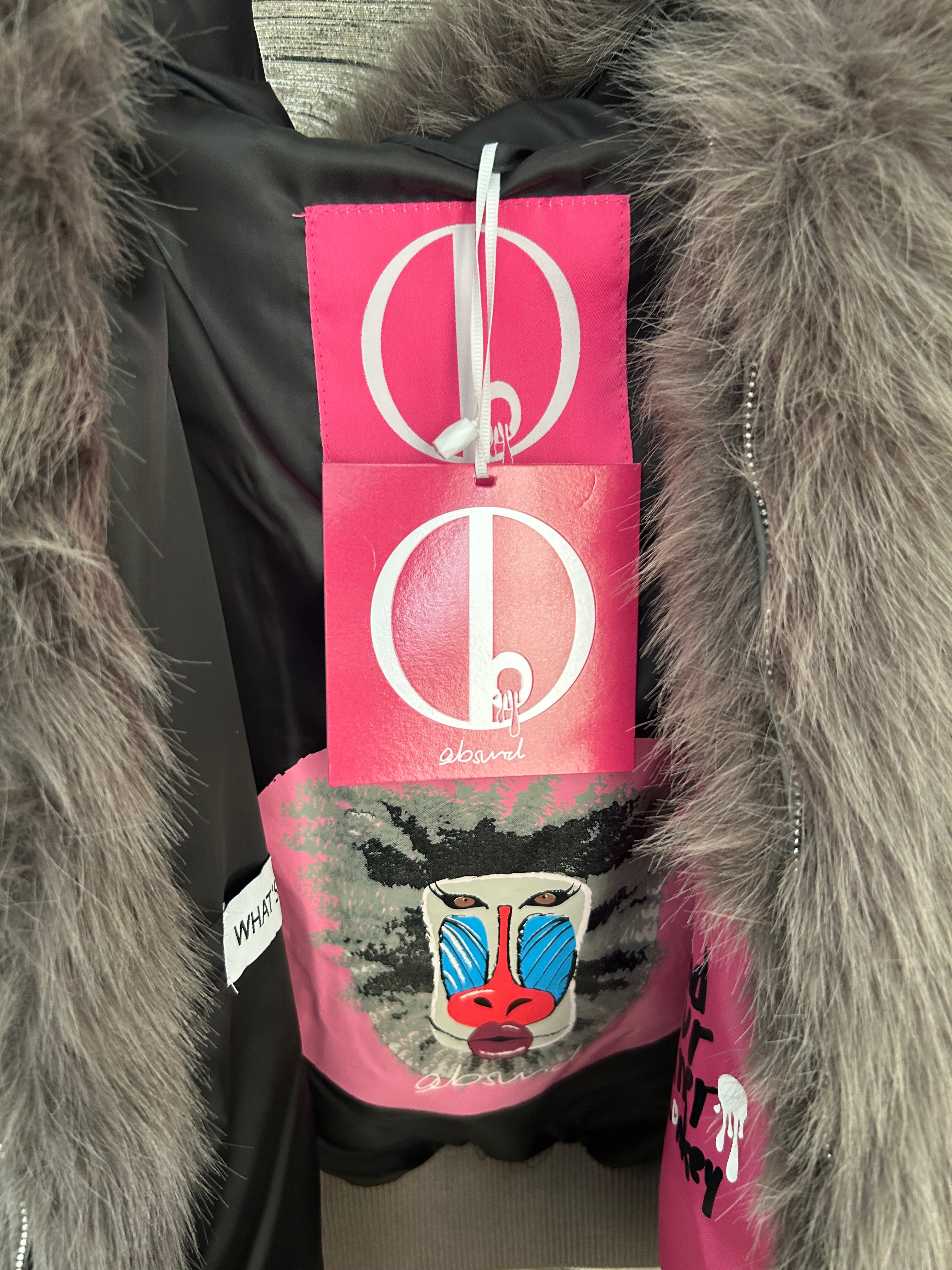 OP_Absurd Mario Mink Jacket grau