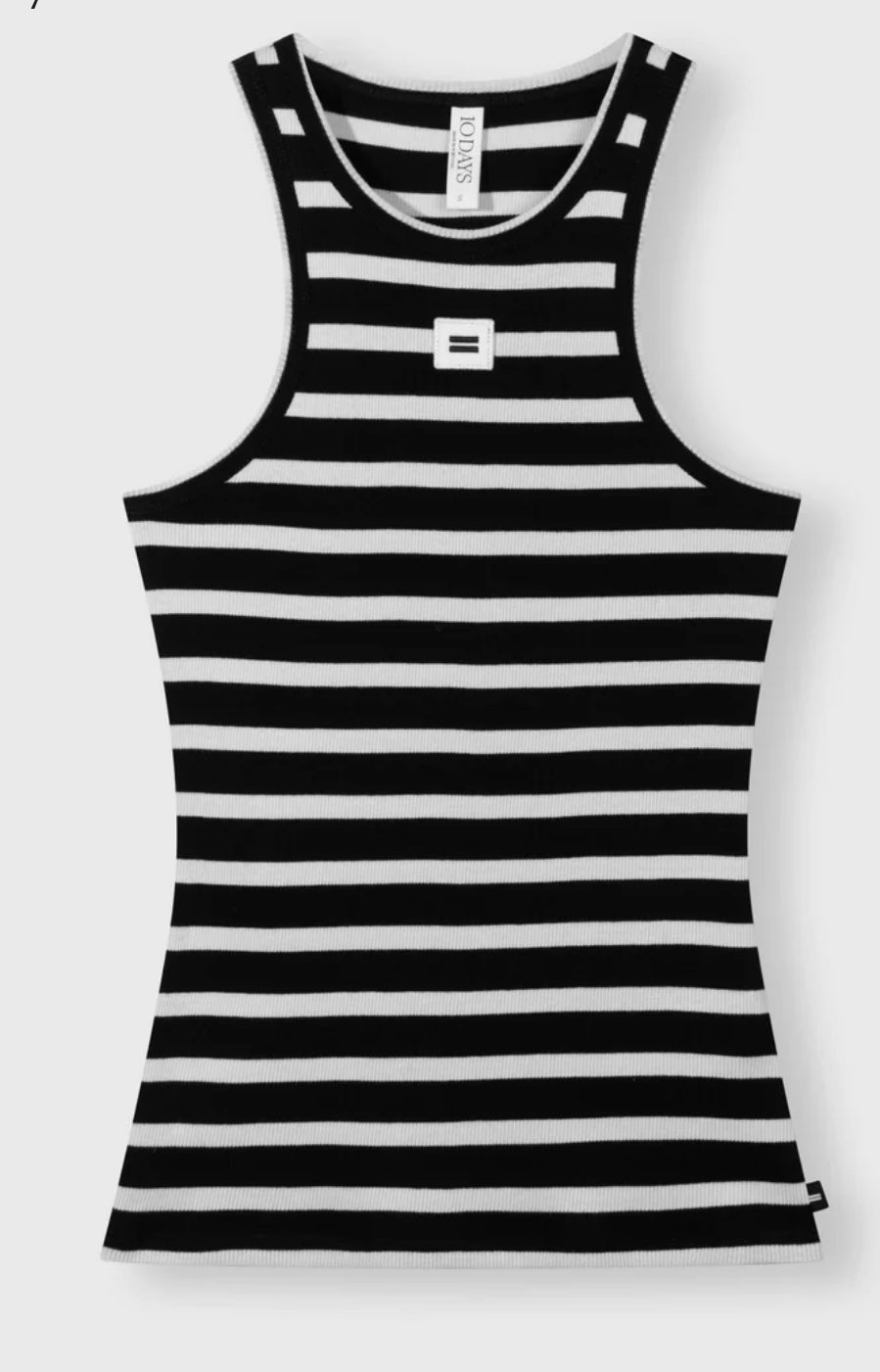 10 DAYS Streifen Tanktop Schwarz weiß