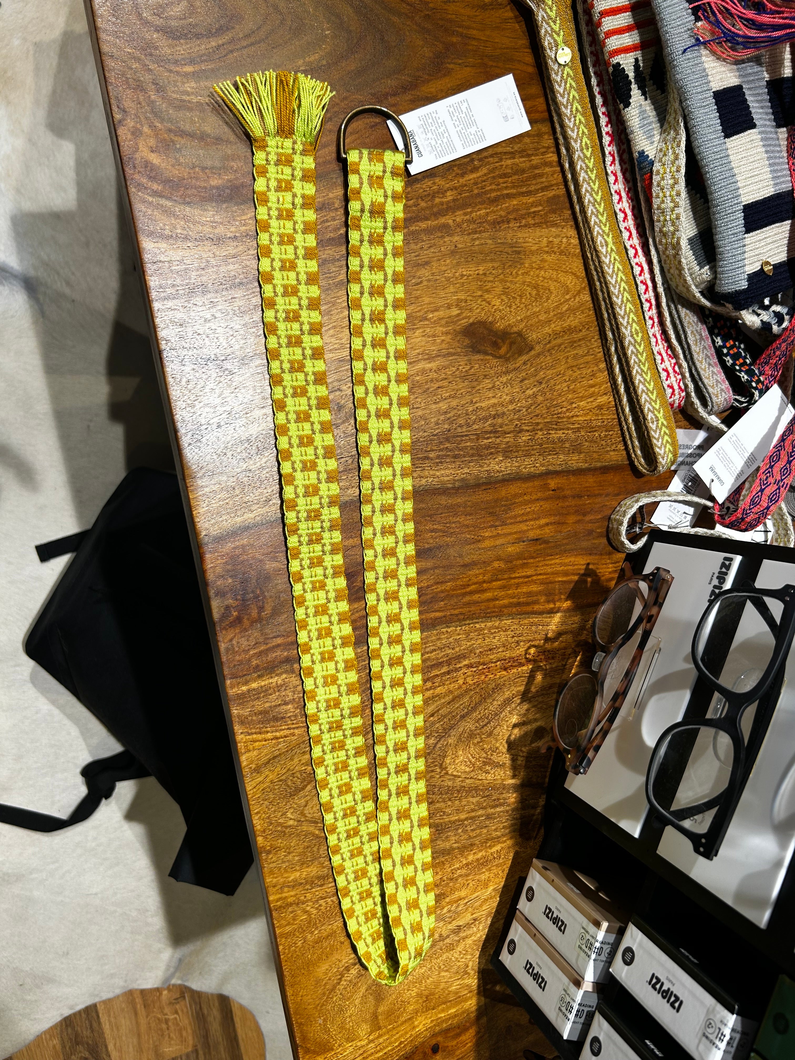 Guanabana Gürtel mit Schnalle neongelb ockerfarben