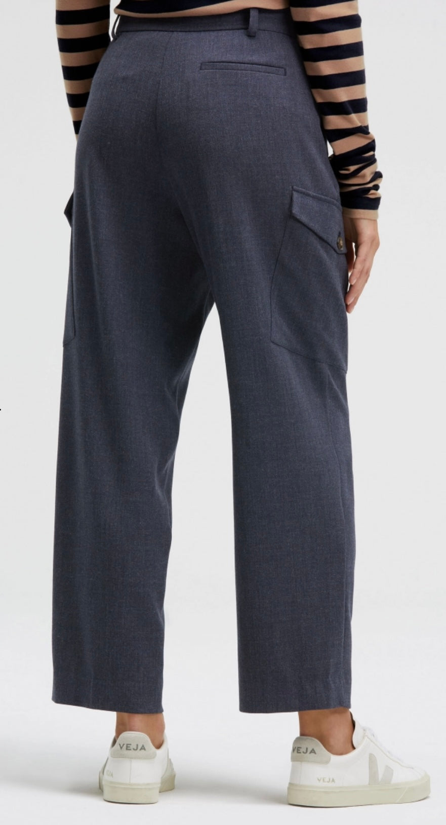 Senses The Label PA:CO Hose aus Melange Twill Blue Melange