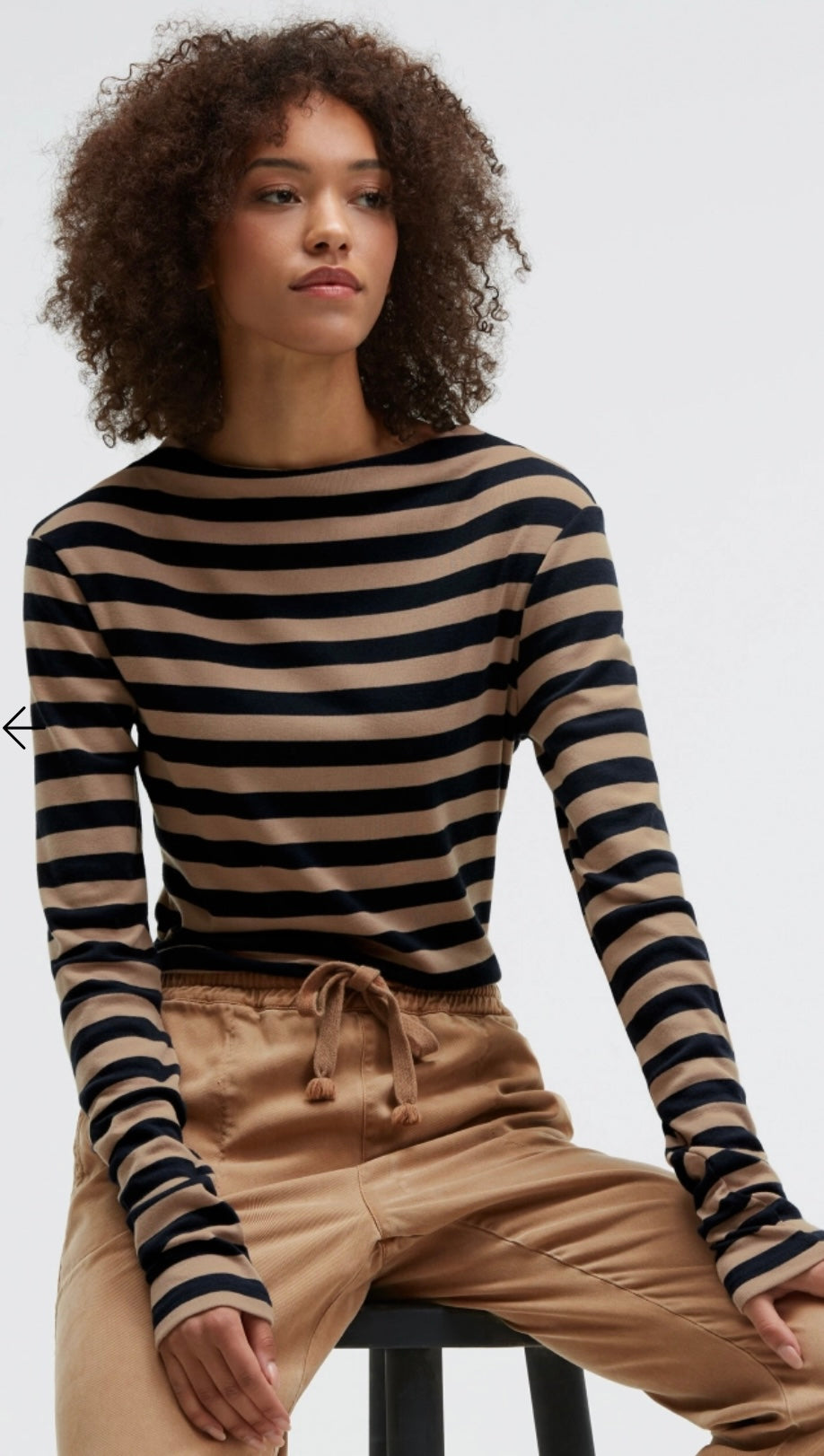 Senses The Label Gestreiftes Longsleeve TI:VOLI mit Mockkragen Blue Navy