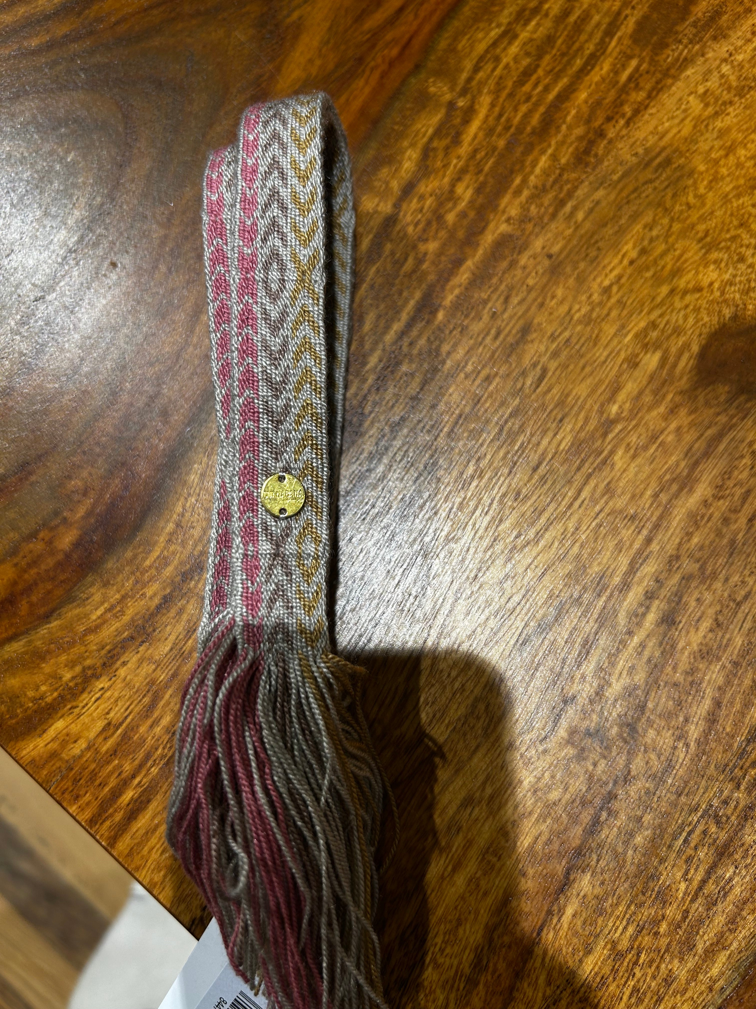 Guanabana Gürtel zum Knoten ( Schmal) rosa ockerfarben