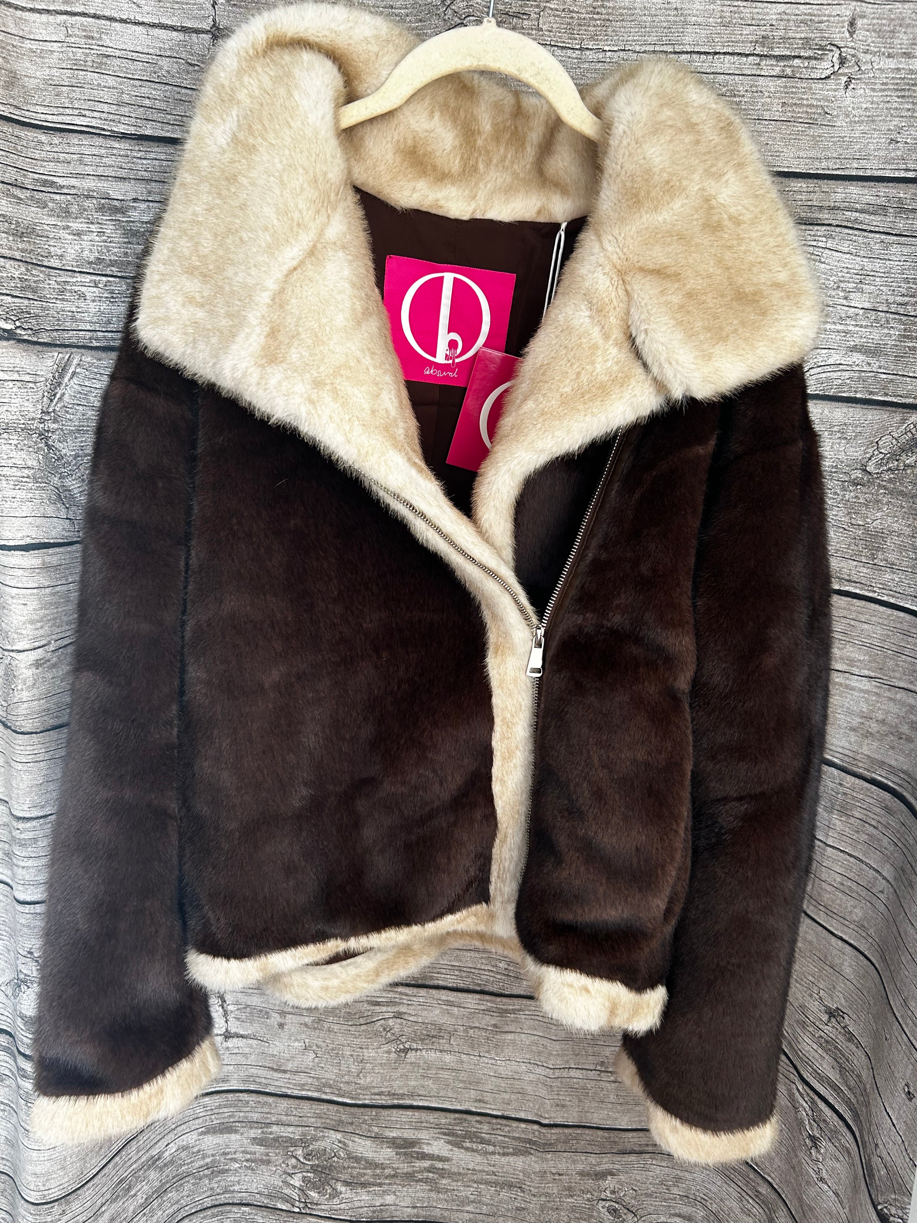 OP_Absurd Nooky 2 New Mink Jacke Creme / Braun