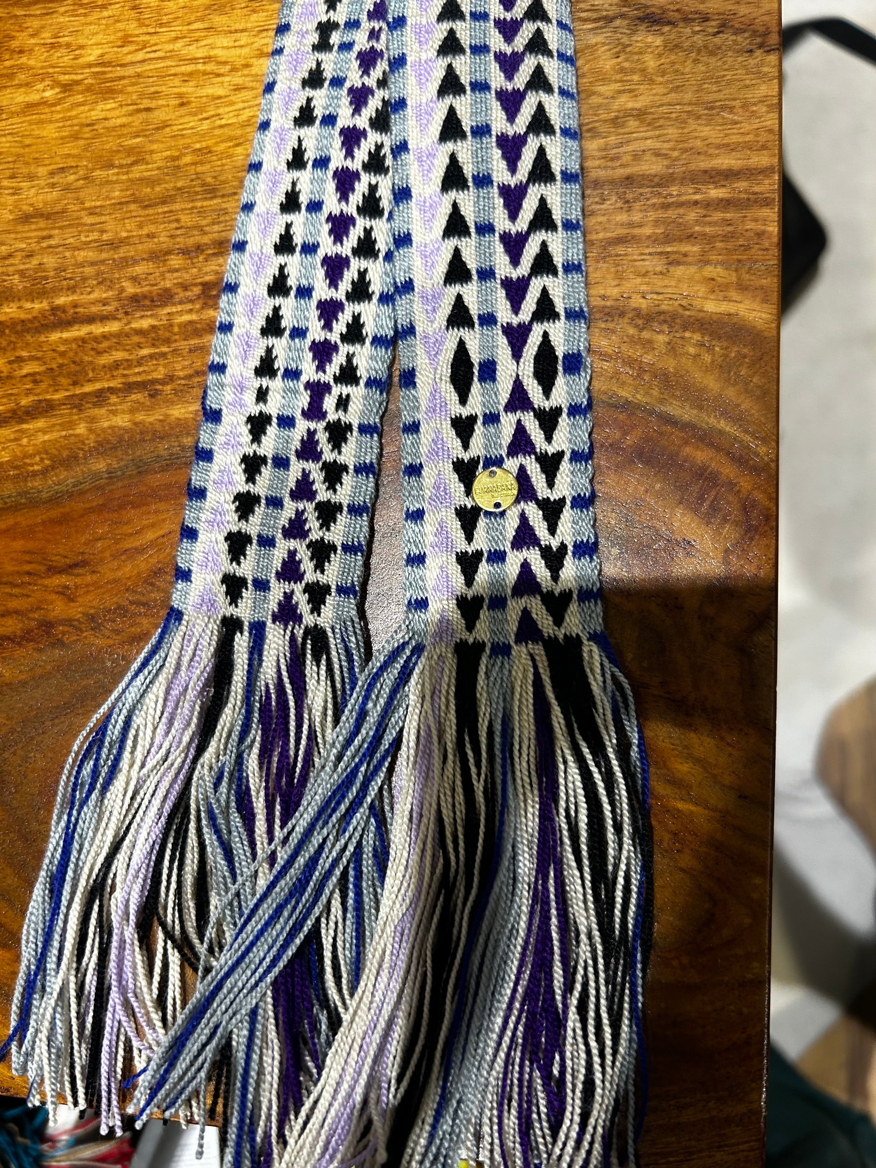 Guanabana Gürtel zum Knoten (breit) Flieder grau schwarz blau