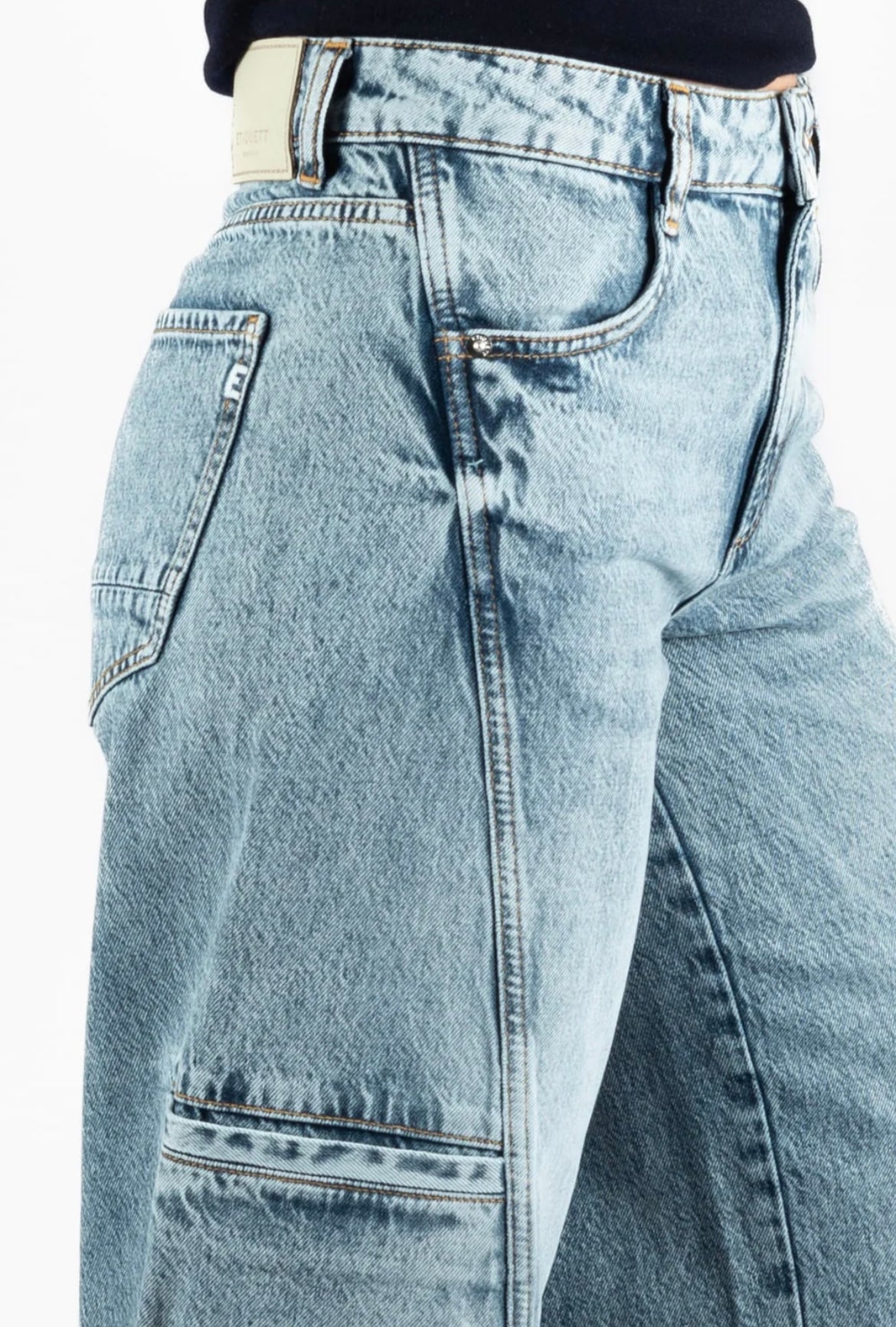 ETIQUETT Lola Wideleg Cargo Jeans Dark Night