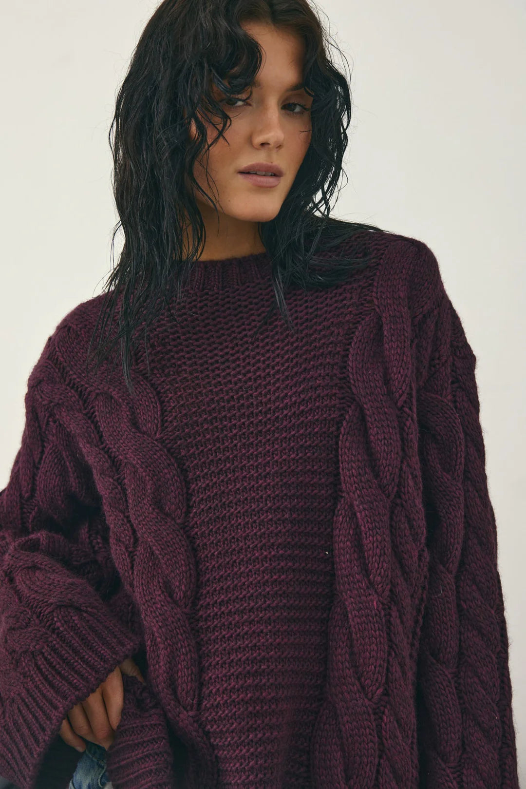 Noella Lisbeth Knit Pullover Burgundy