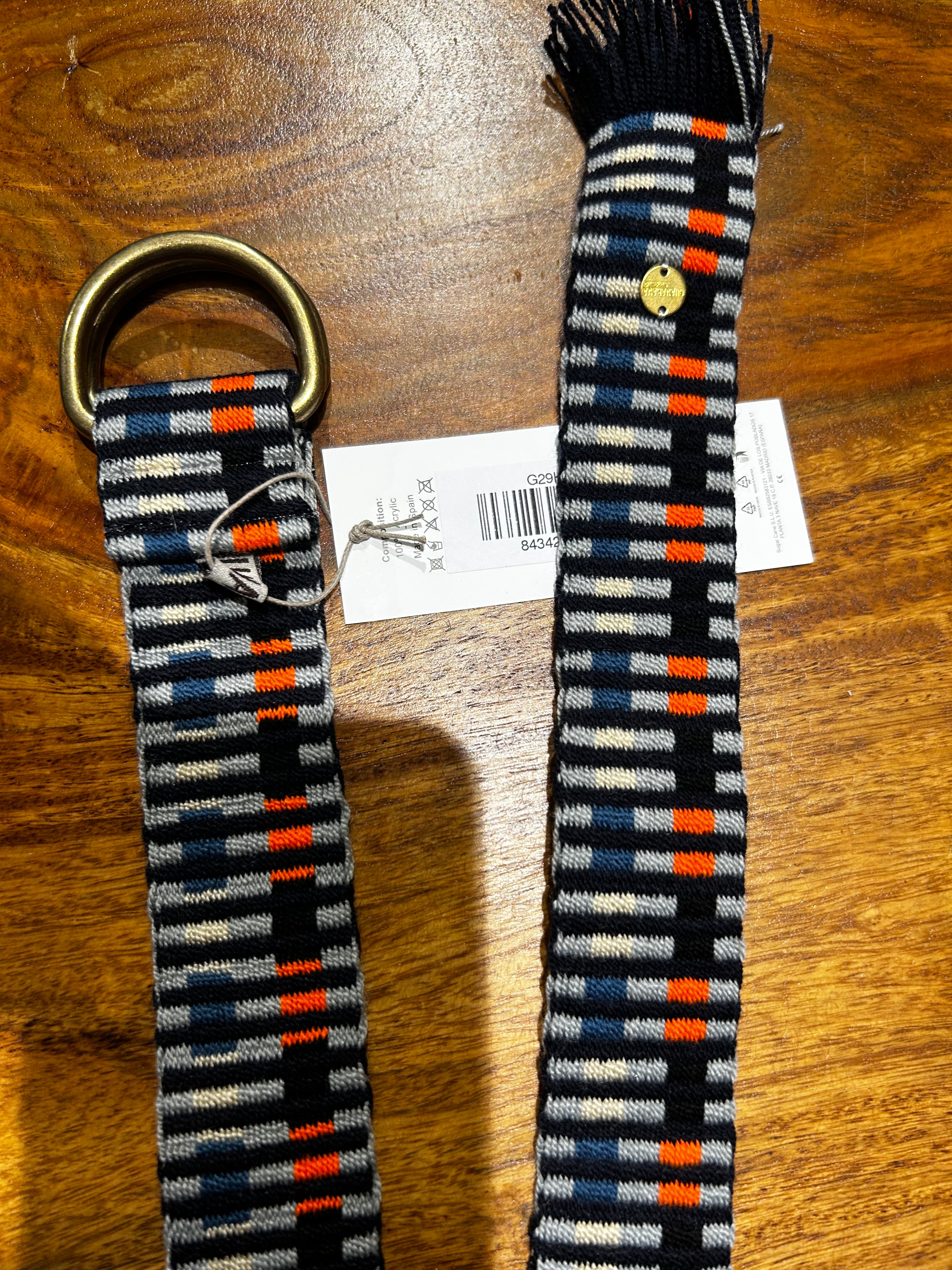 Guanabana Gürtel mit Schnalle Blau orange