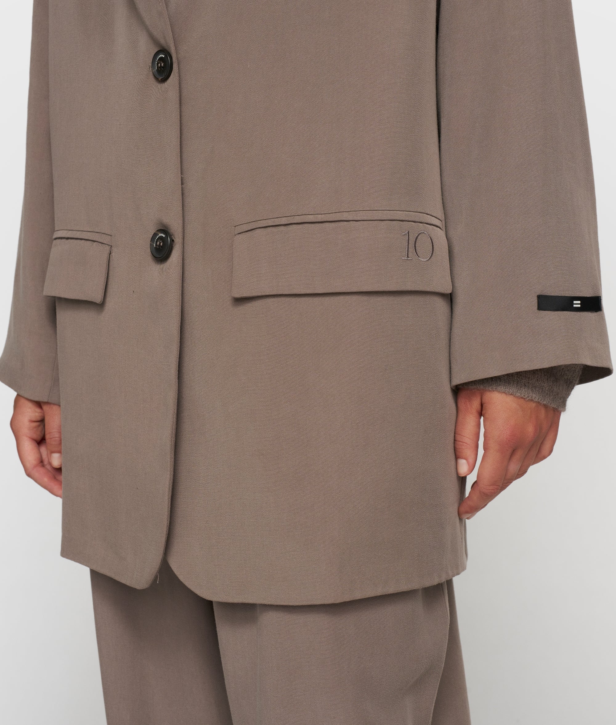 10 DAYS Long Flowy Blazer Lyocell Moonrock