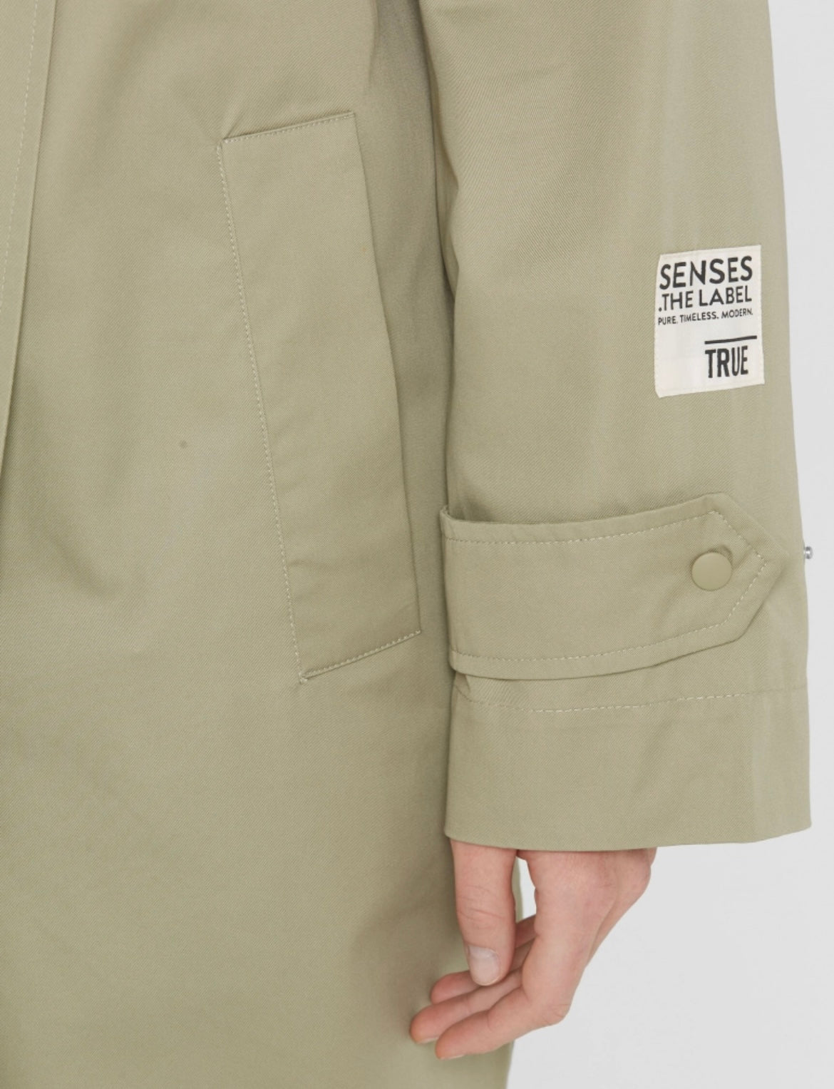 SENSES The Label Car Coat ON:TA mit verdecktem Frontzipper Light sage