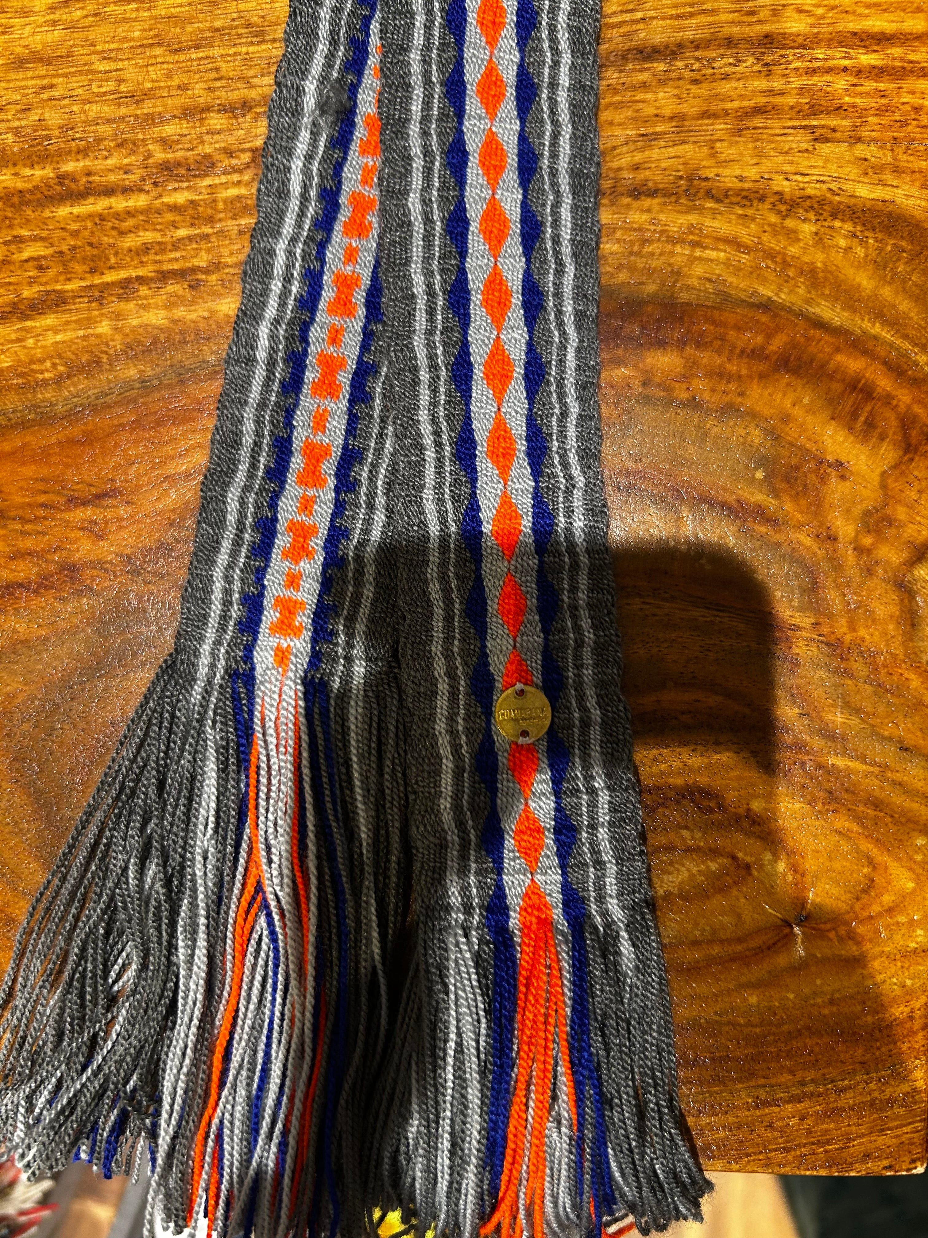 Guanabana Gürtel zum Knoten (breit) grau blau orange