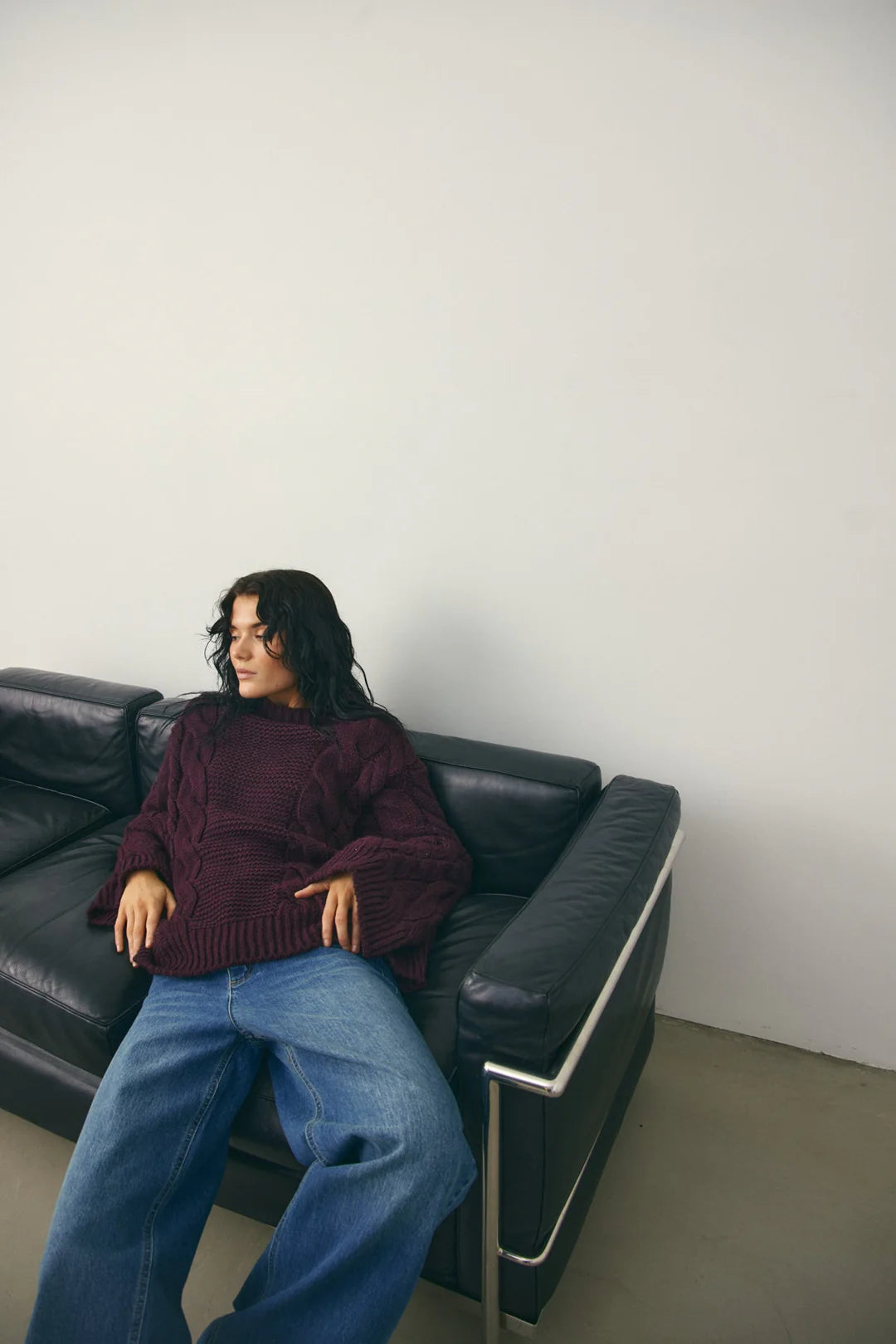 Noella Lisbeth Knit Pullover Burgundy