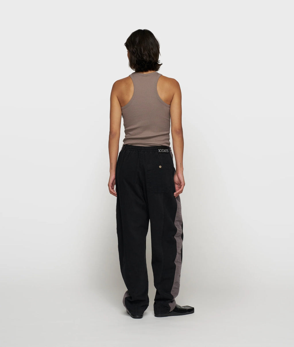 10 DAYS Wide Tapered Pants Twill Black