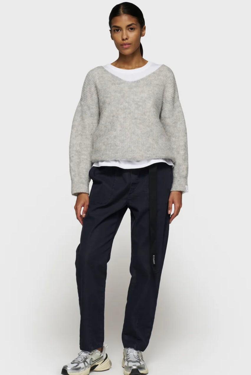 10 DAYS Belted Pants Dark Navy