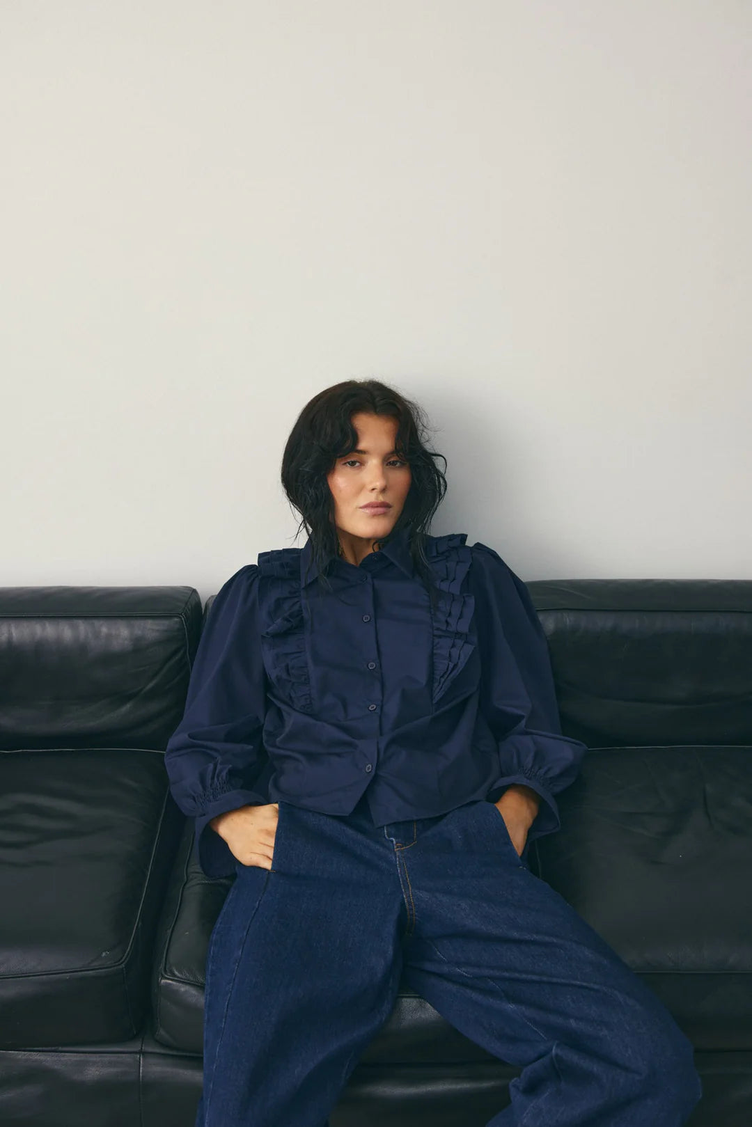 Noella Lucina Bluse Navy Blau