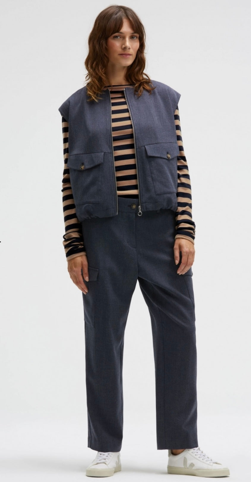 Senses The Label PA:CO Hose aus Melange Twill Blue Melange