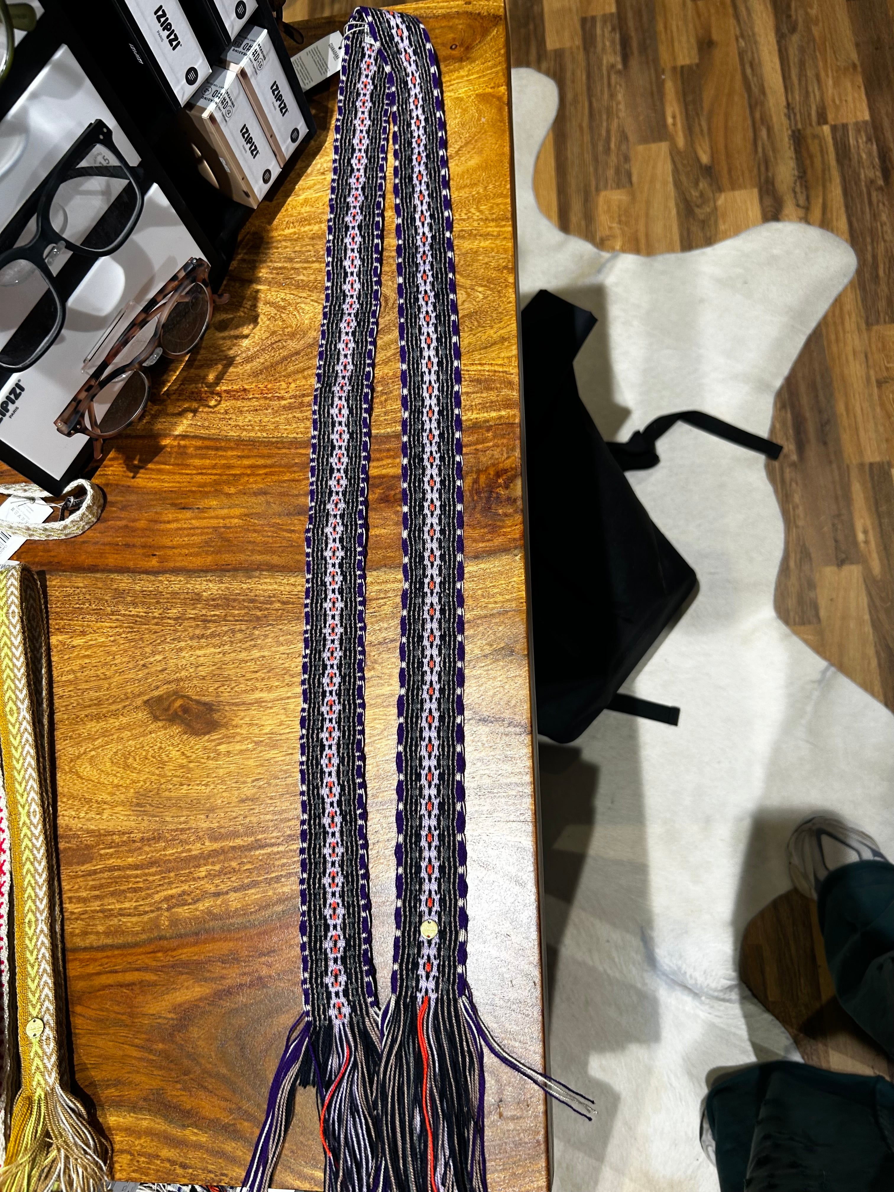 Guanabana Gürtel zum Knoten ( breit) Flieder lila orange schwarz