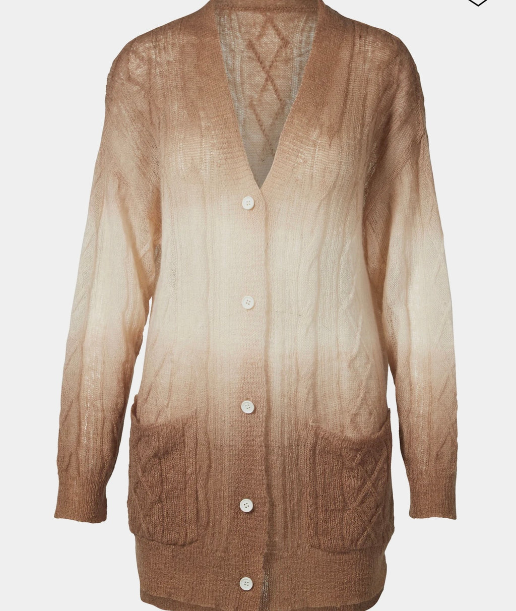 Nü RAIDA Feinstrick Strickjacke Camel Mix